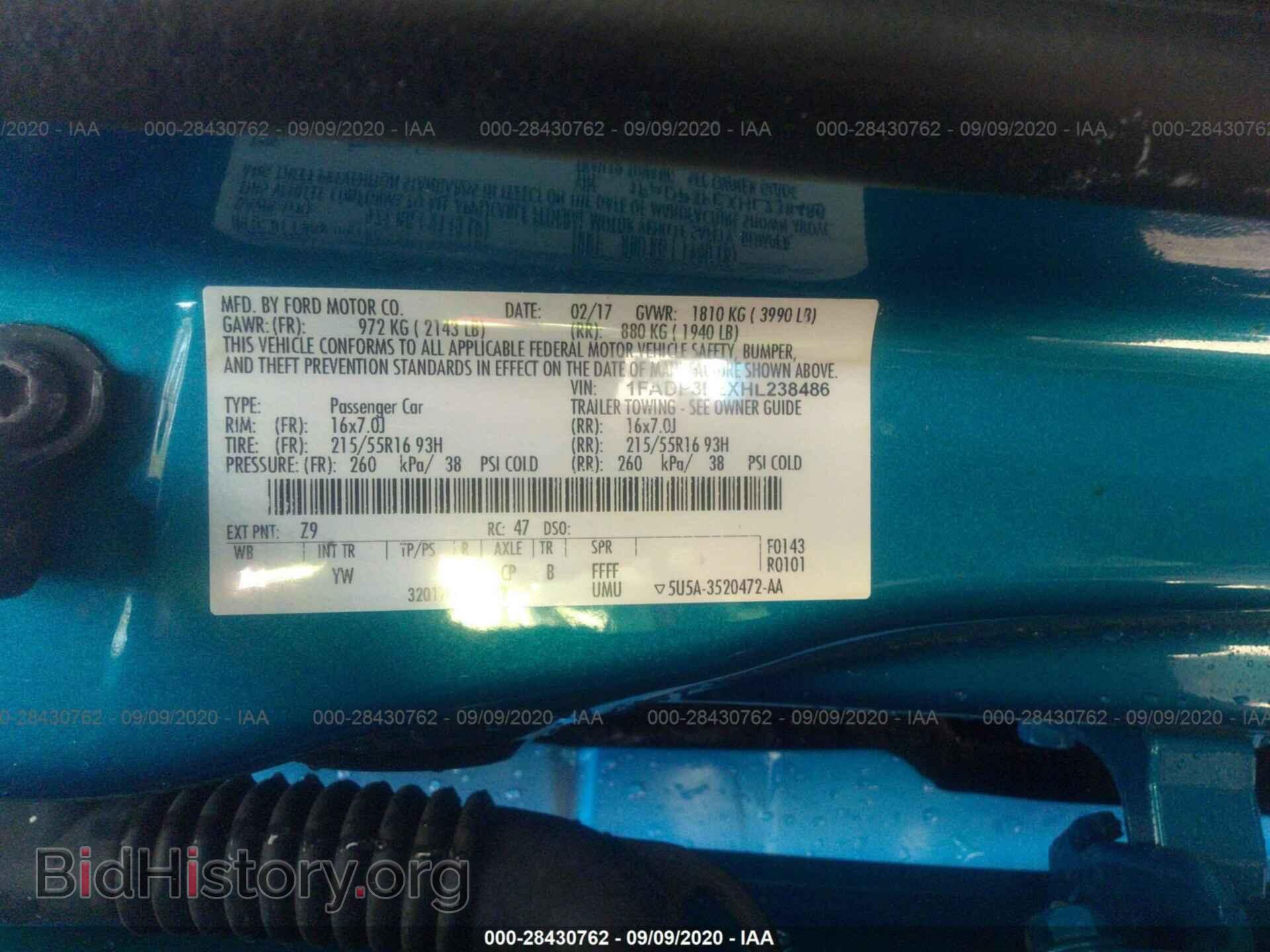 2017 FORD FOCUS - VIN: 1FADP3FEXHL238486 - Фото 9