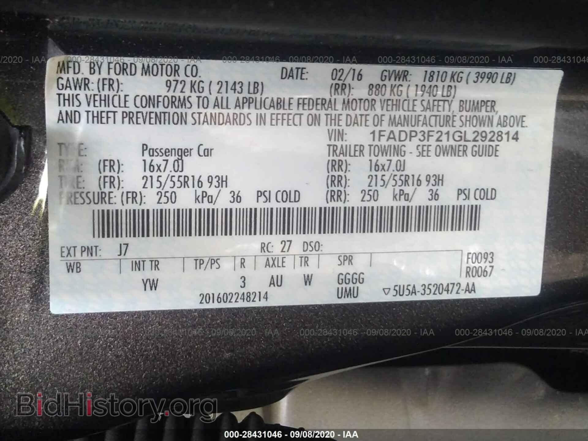2016 FORD FOCUS - VIN: 1FADP3F21GL292814 - Photo 9