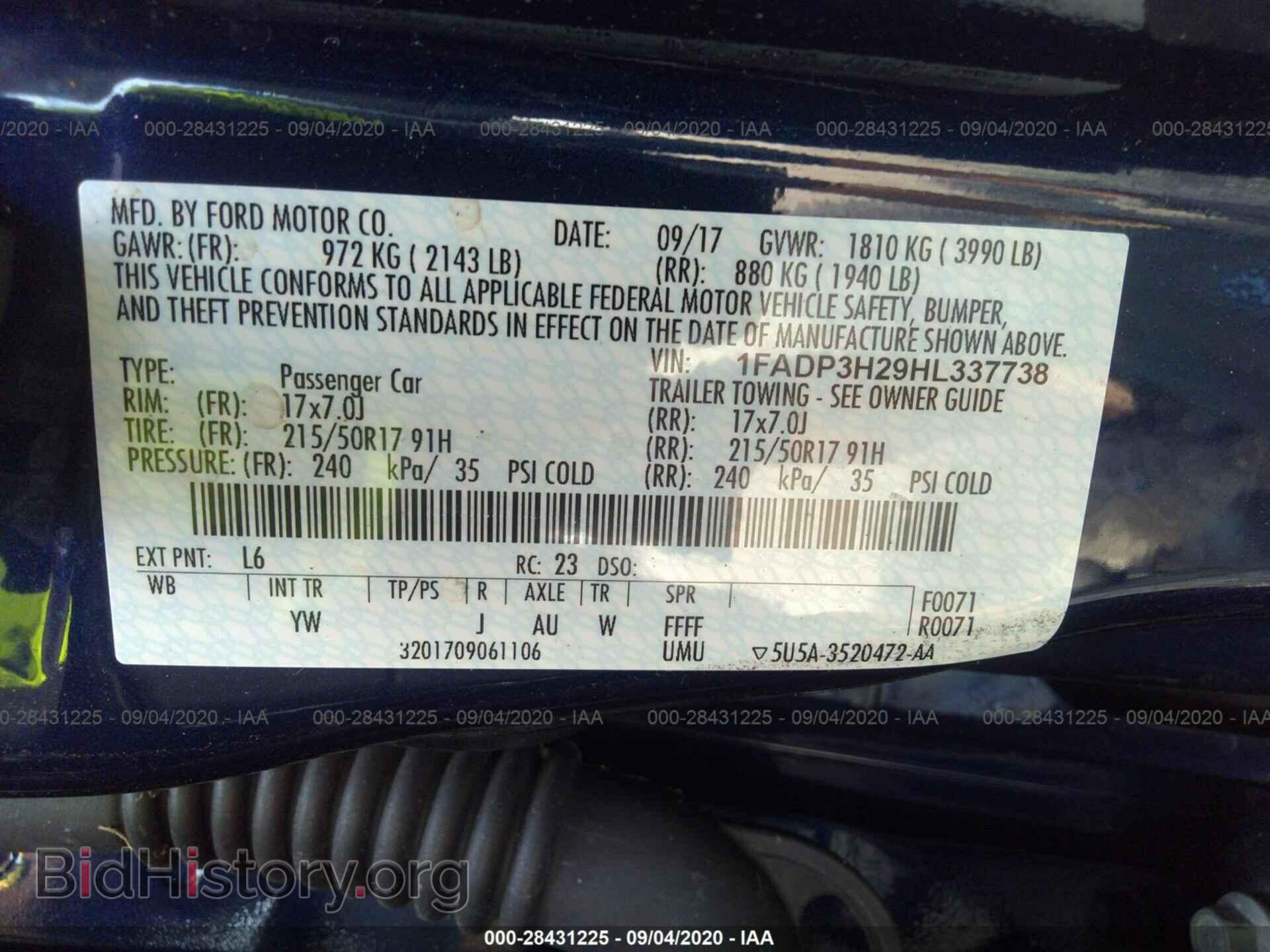 2017 FORD FOCUS - VIN: 1FADP3H29HL337738 - Фото 9