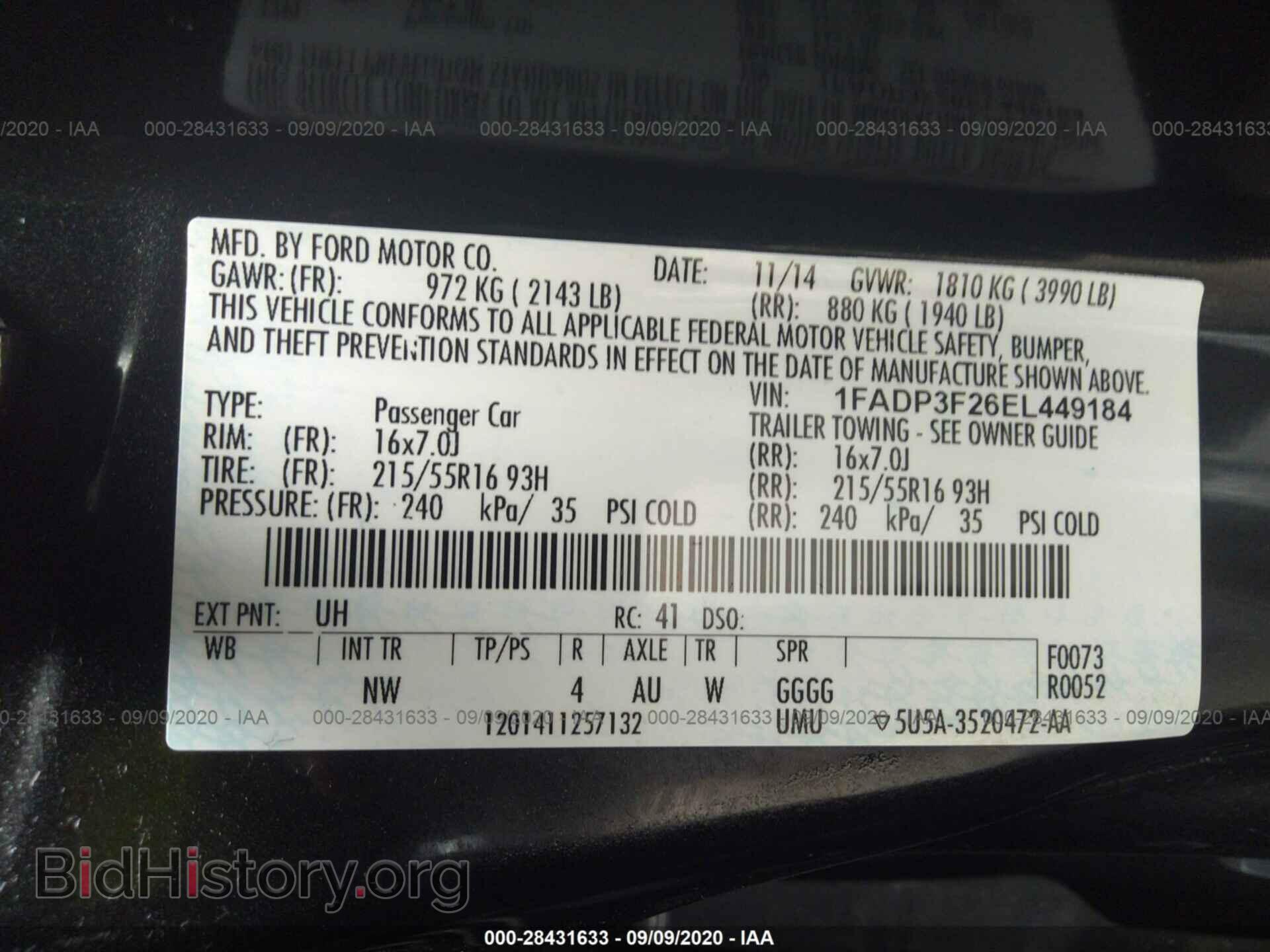 2014 FORD FOCUS - VIN: 1FADP3F26EL449184 - Photo 9