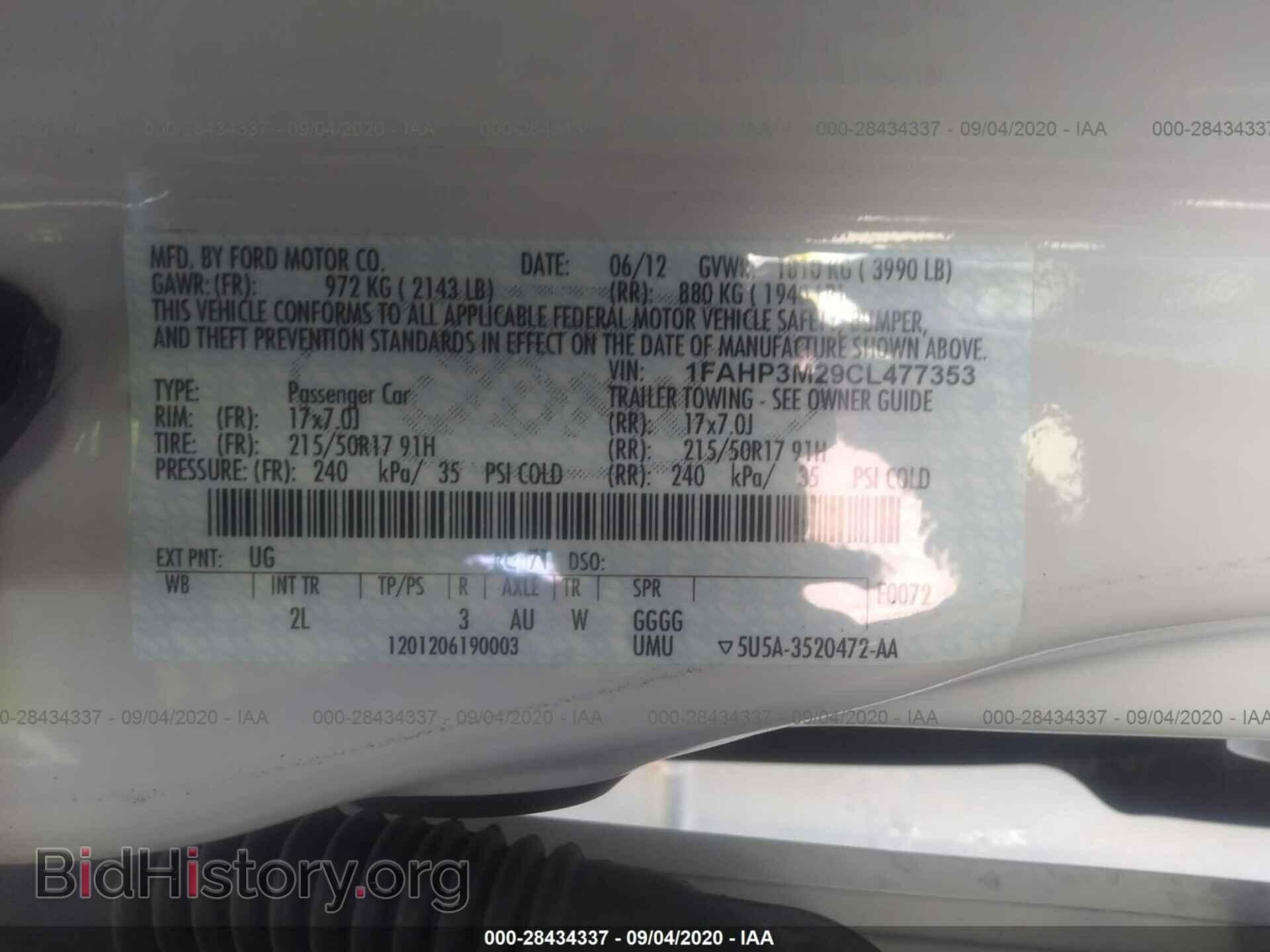 2012 FORD FOCUS - VIN: 1FAHP3M29CL477353 - Фото 9