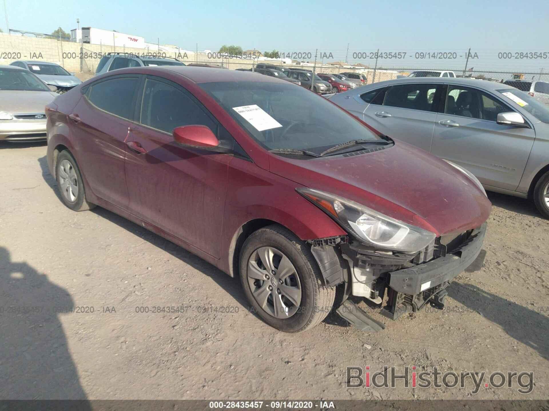 Photo 5NPDH4AE1GH754808 - HYUNDAI ELANTRA 2016