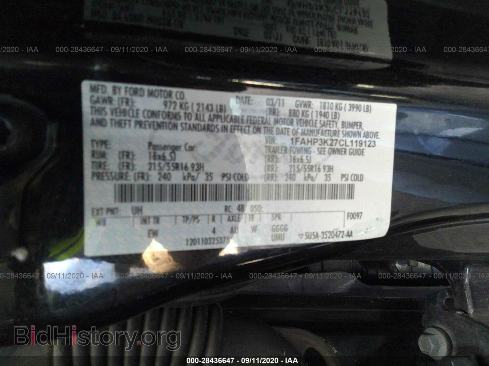 2012 FORD FOCUS - VIN: 1FAHP3K27CL119123 - Фото 9