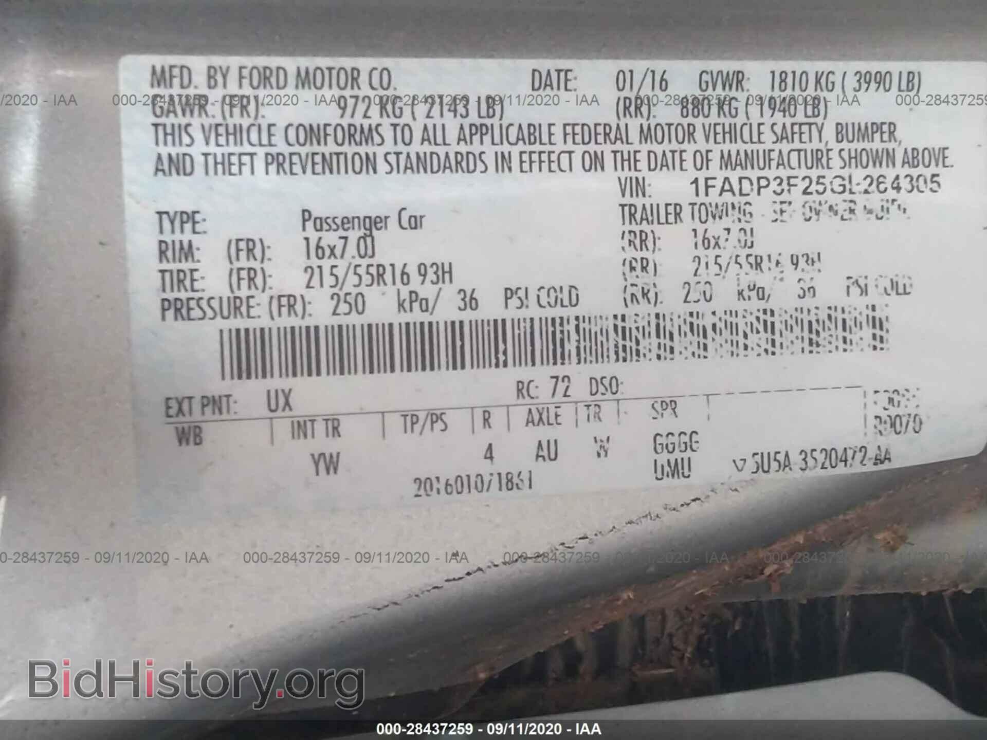 2016 FORD FOCUS - VIN: 1FADP3F25GL264305 - Photo 9