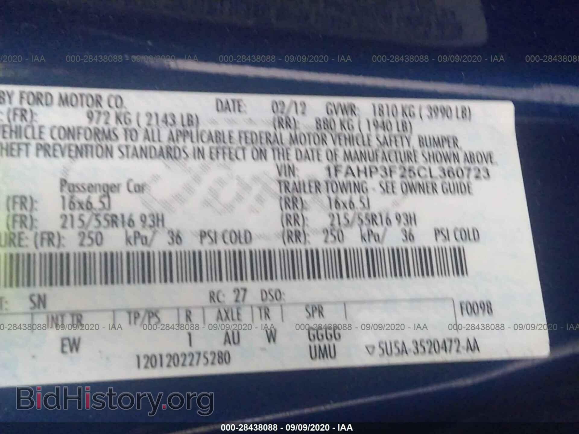 2012 FORD FOCUS - VIN: 1FAHP3F25CL360723 - Фото 9