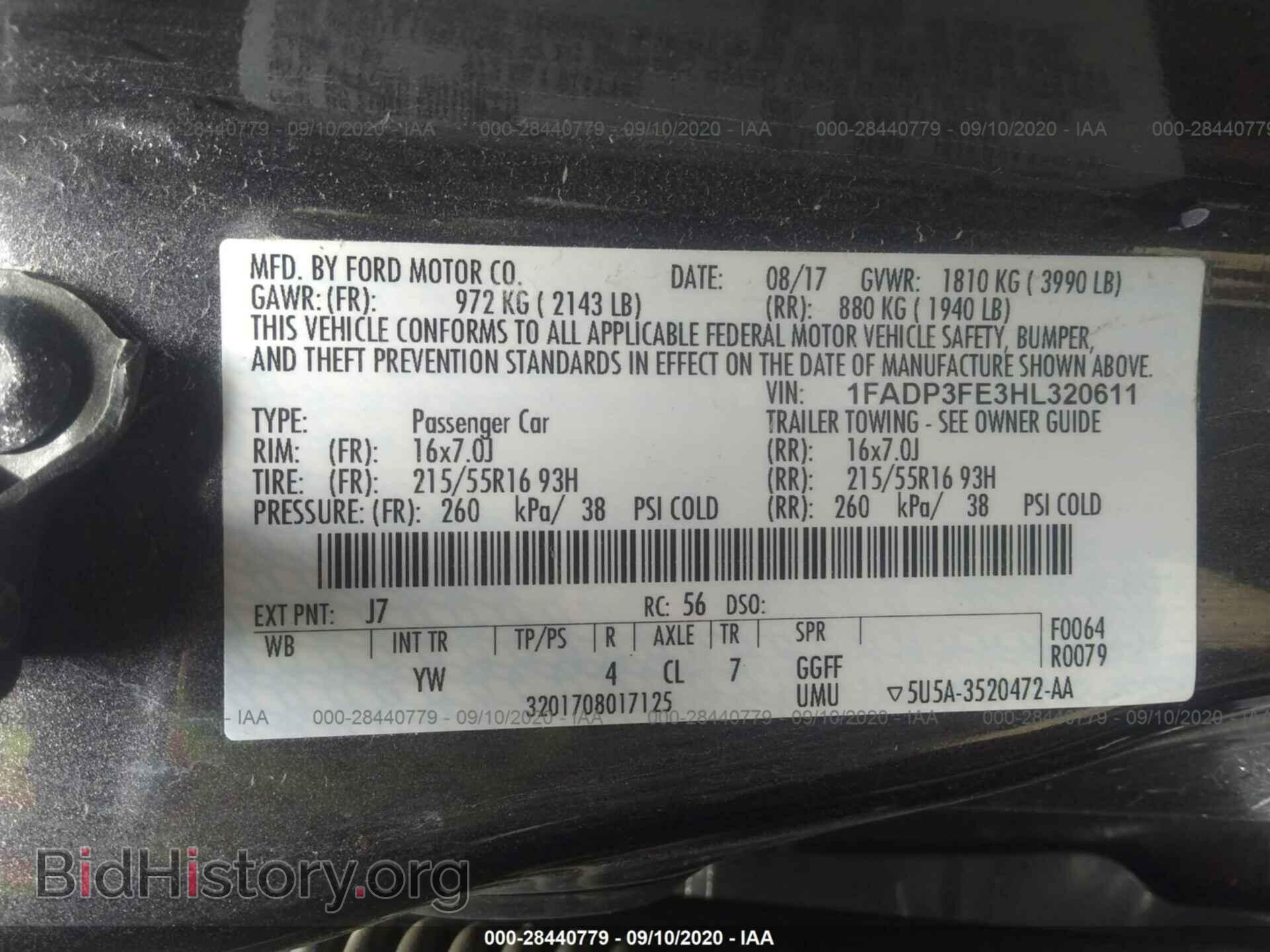 2017 FORD FOCUS - VIN: 1FADP3FE3HL320611 - Фото 9