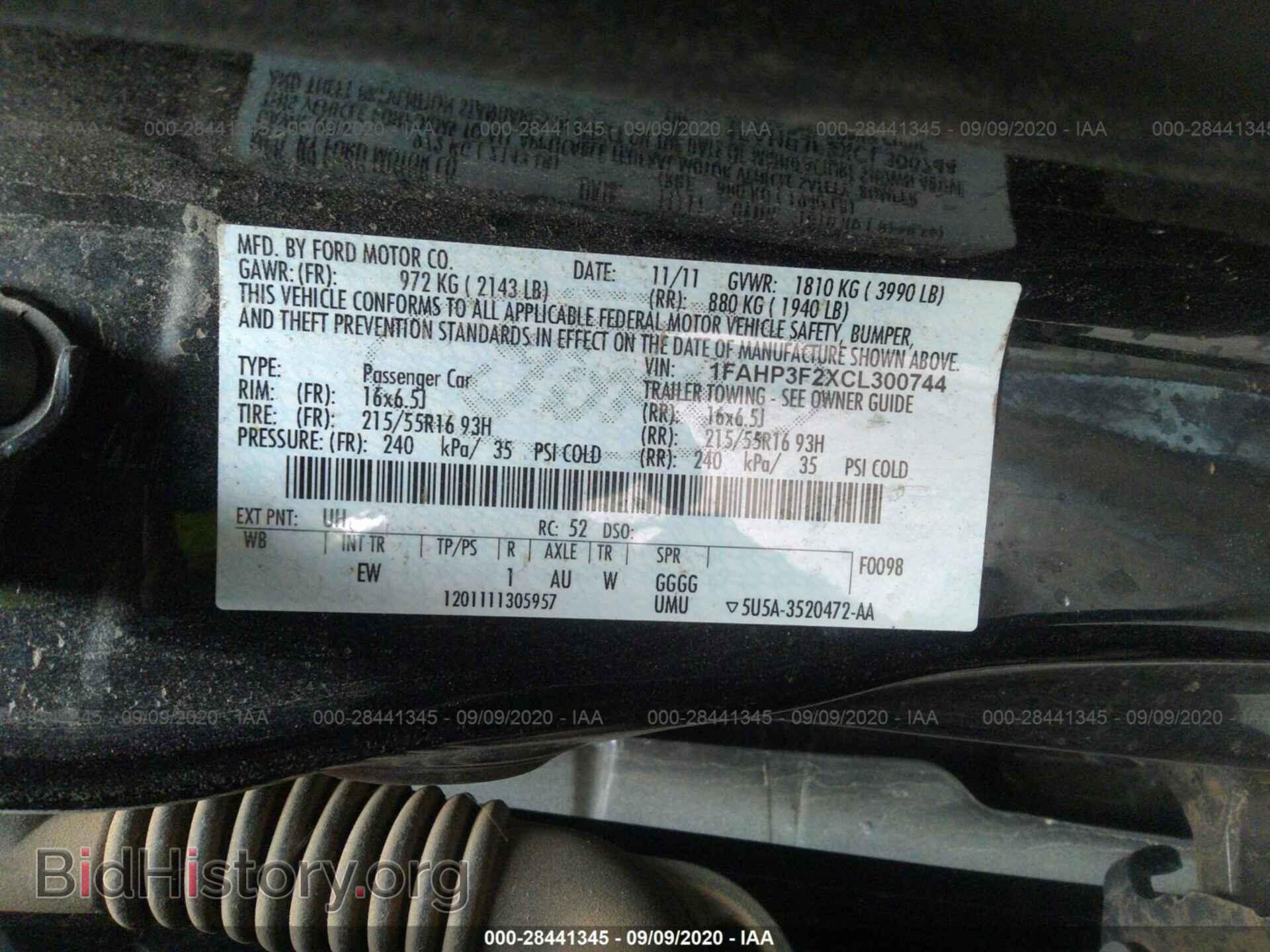 2012 FORD FOCUS - VIN: 1FAHP3F2XCL300744 - Photo 9