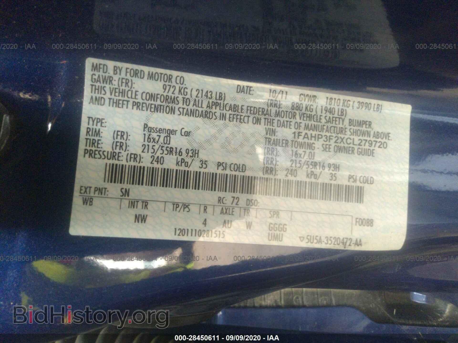2012 FORD FOCUS - VIN: 1FAHP3F2XCL279720 - Photo 9