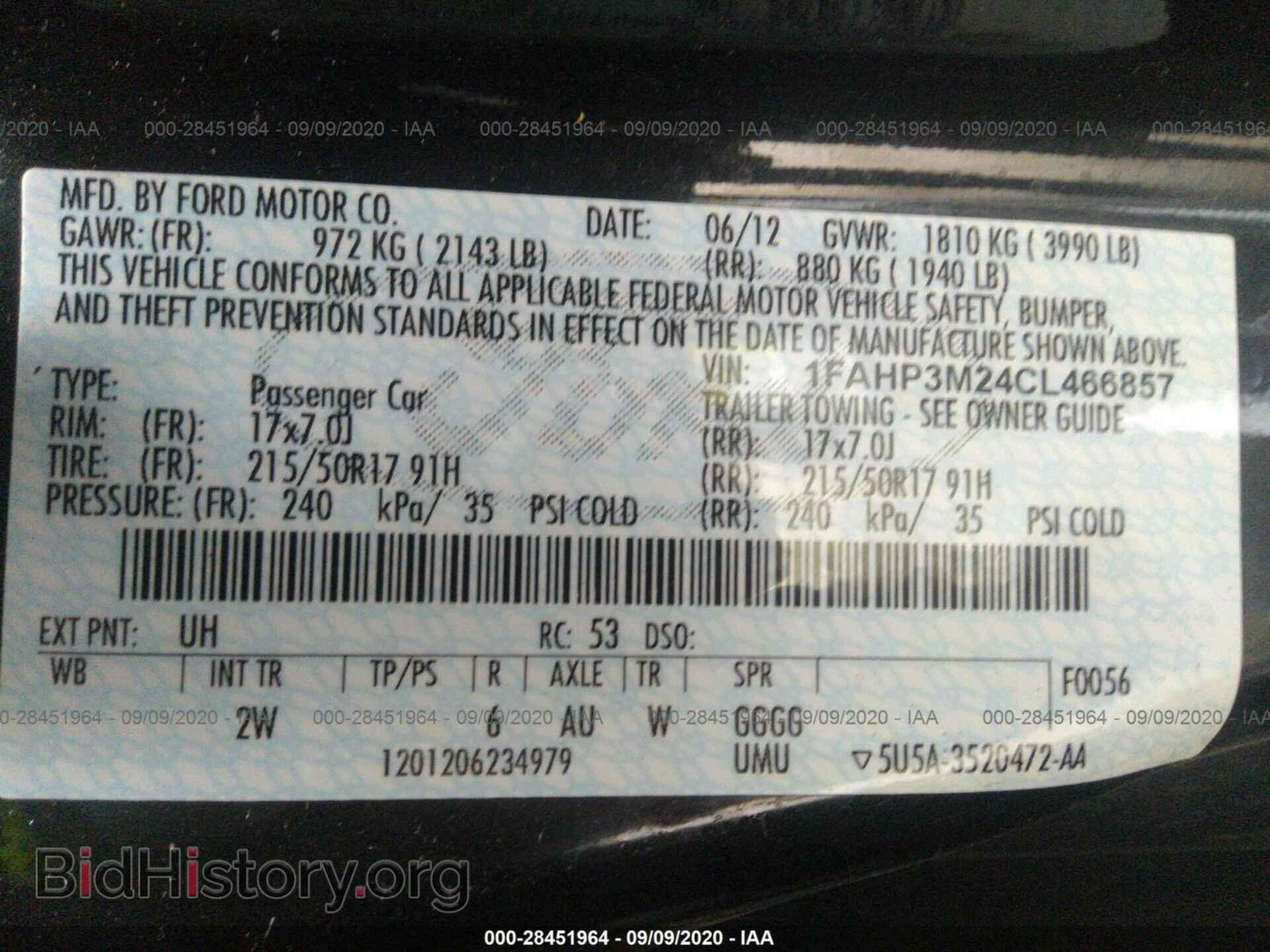 2012 FORD FOCUS - VIN: 1FAHP3M24CL466857 - Photo 9