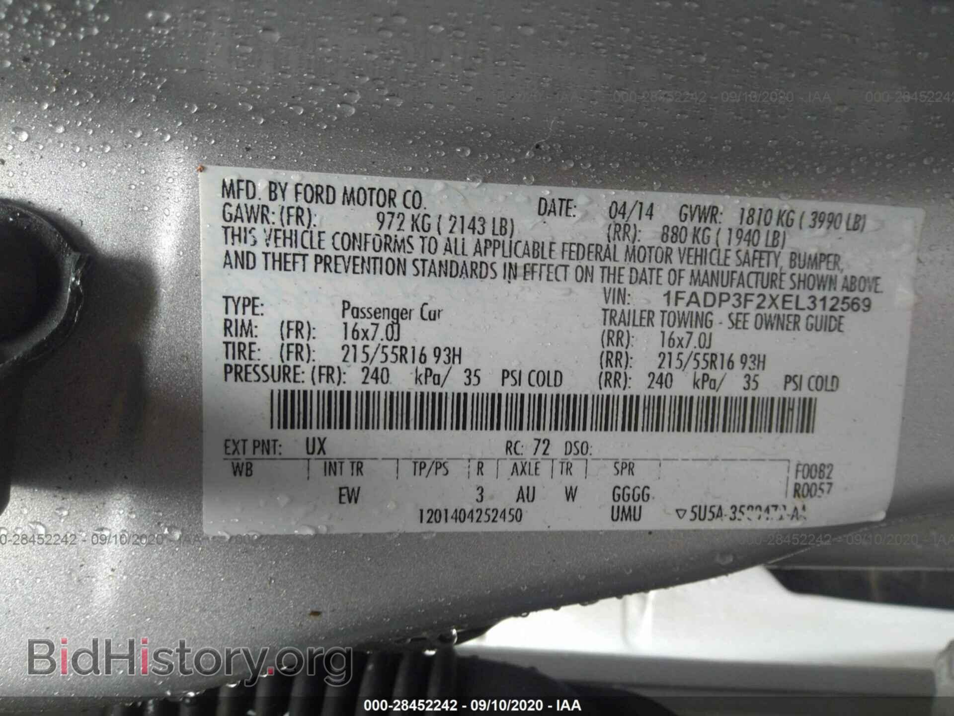 2014 FORD FOCUS - VIN: 1FADP3F2XEL312569 - Photo 9
