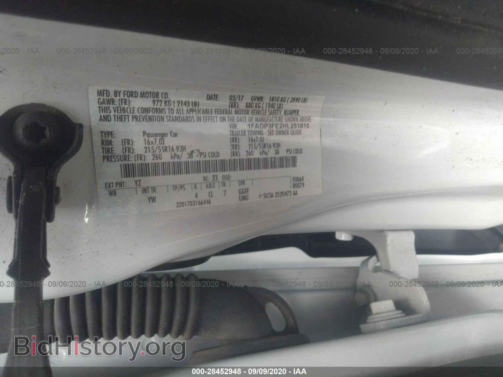 2017 FORD FOCUS - VIN: 1FADP3FE2HL251815 - Фото 9