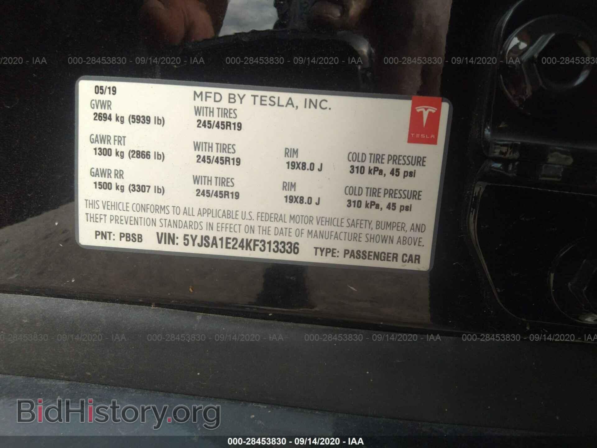 2019 TESLA MODEL S - VIN: 5YJSA1E24KF313336 - Photo 9