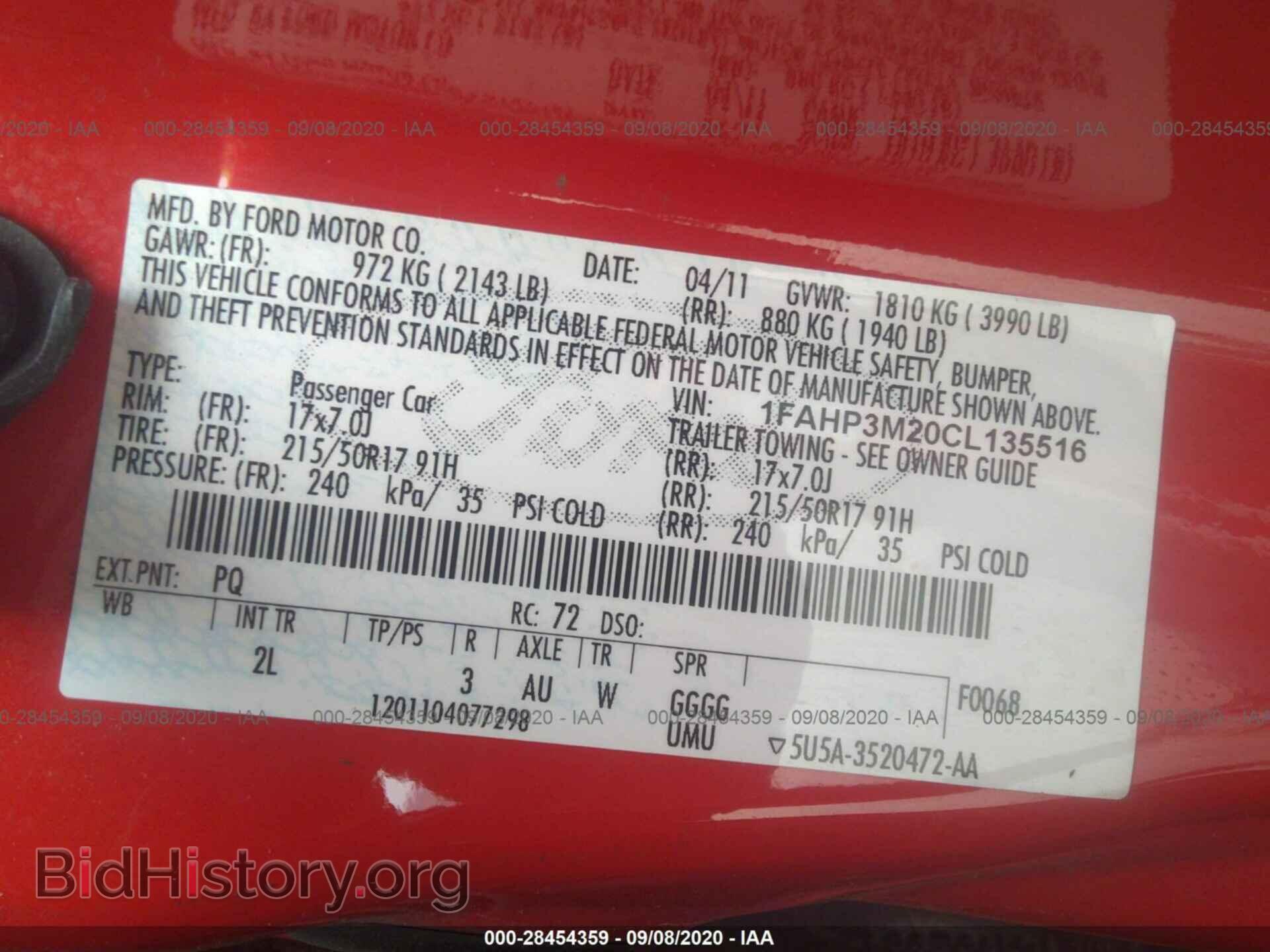 2012 FORD FOCUS - VIN: 1FAHP3M20CL135516 - Фото 9