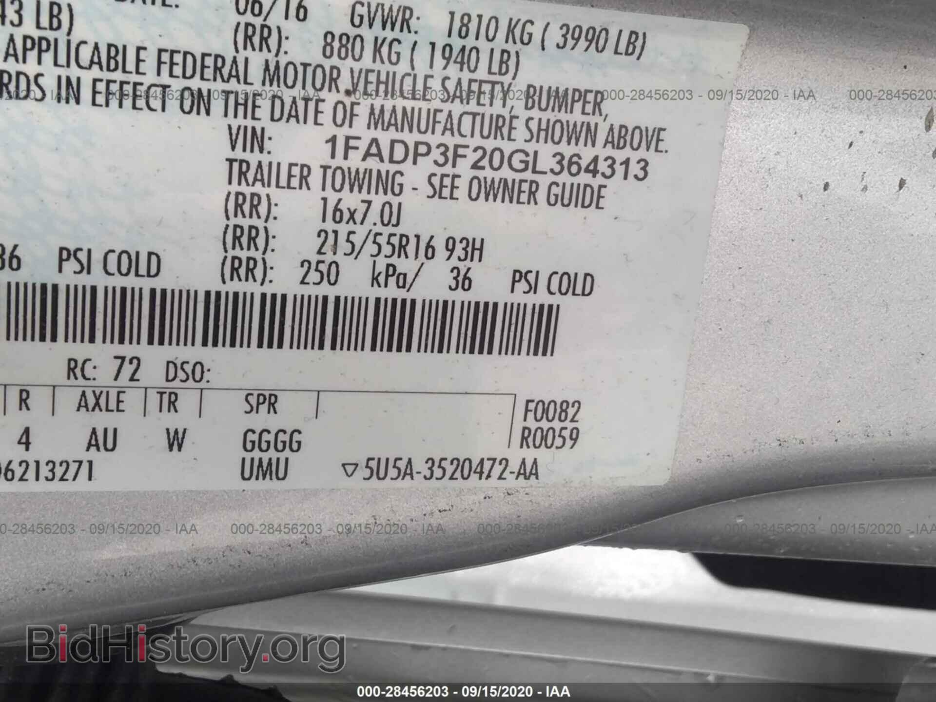2016 FORD FOCUS - VIN: 1FADP3F20GL364313 - Фото 9