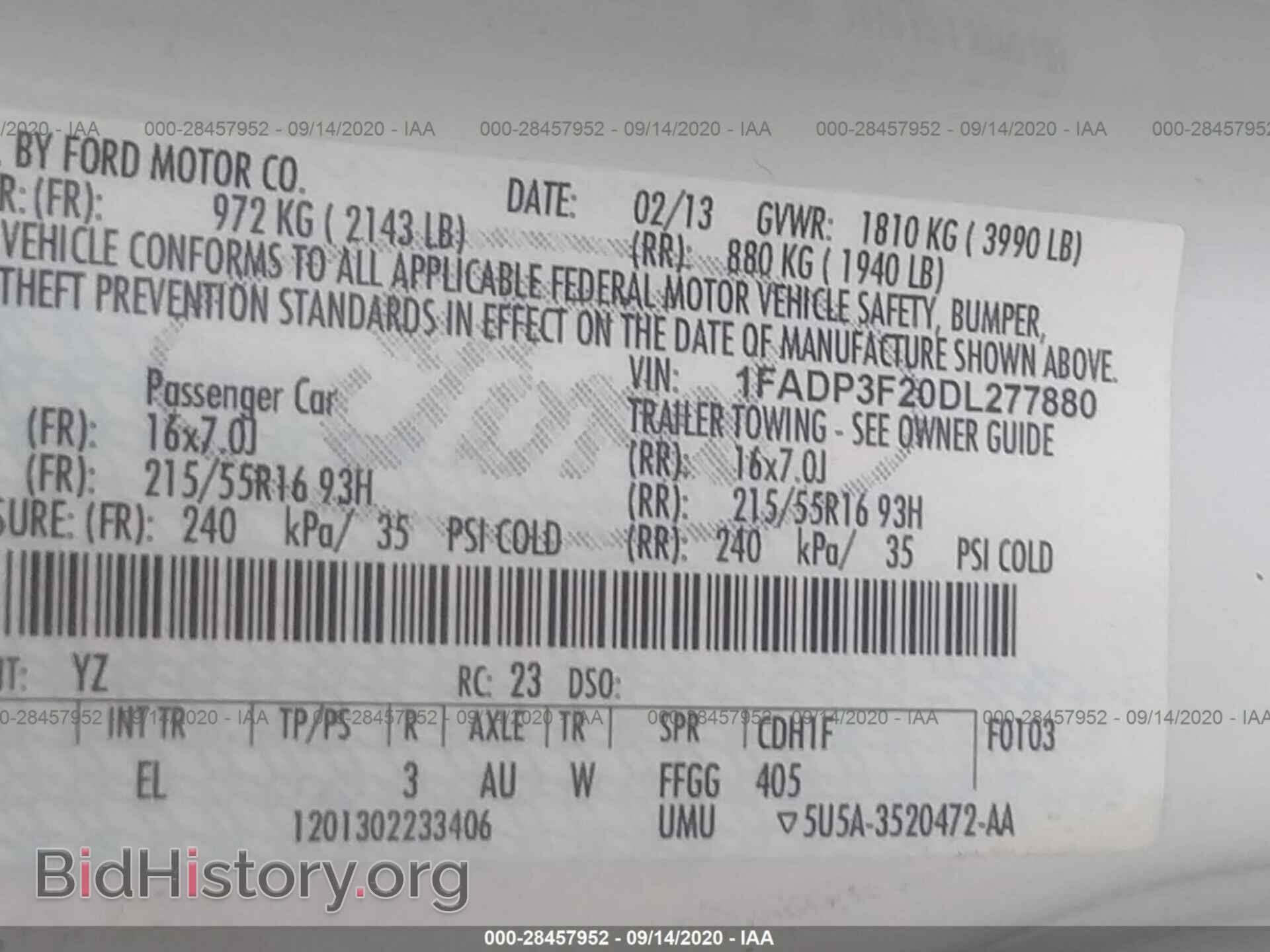 2013 FORD FOCUS - VIN: 1FADP3F20DL277880 - Photo 9