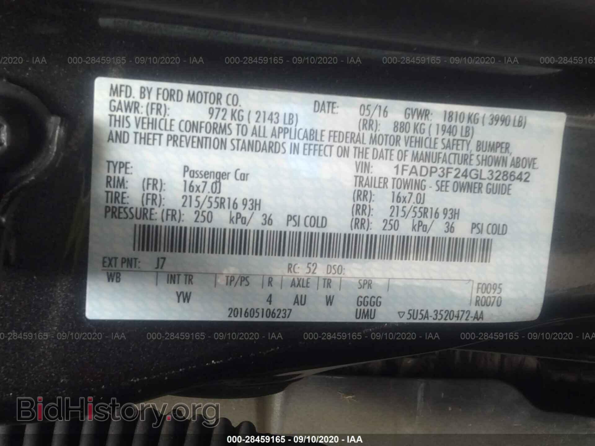 2016 FORD FOCUS - VIN: 1FADP3F24GL328642 - Фото 9