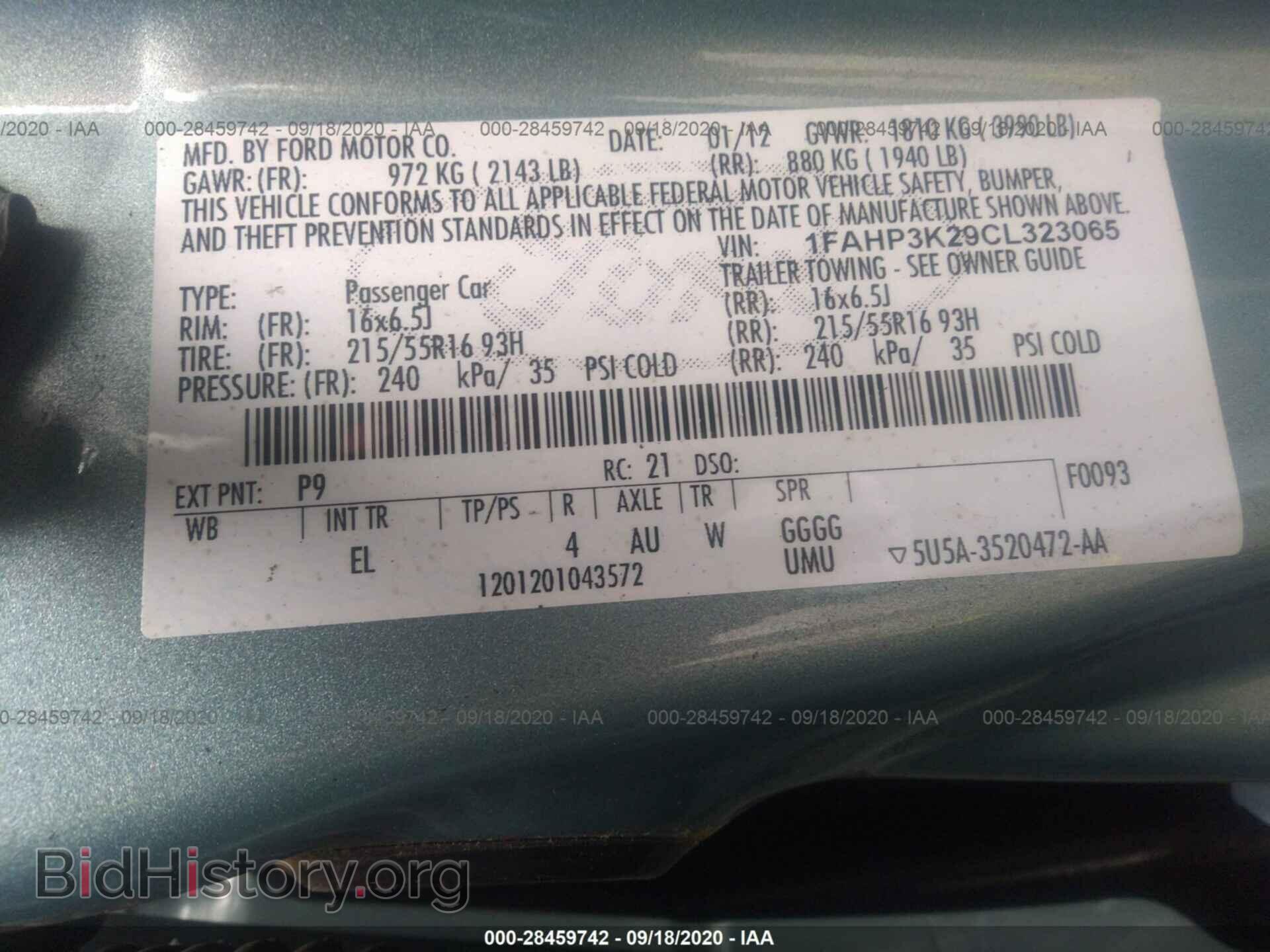 2012 FORD FOCUS - VIN: 1FAHP3K29CL323065 - Photo 9