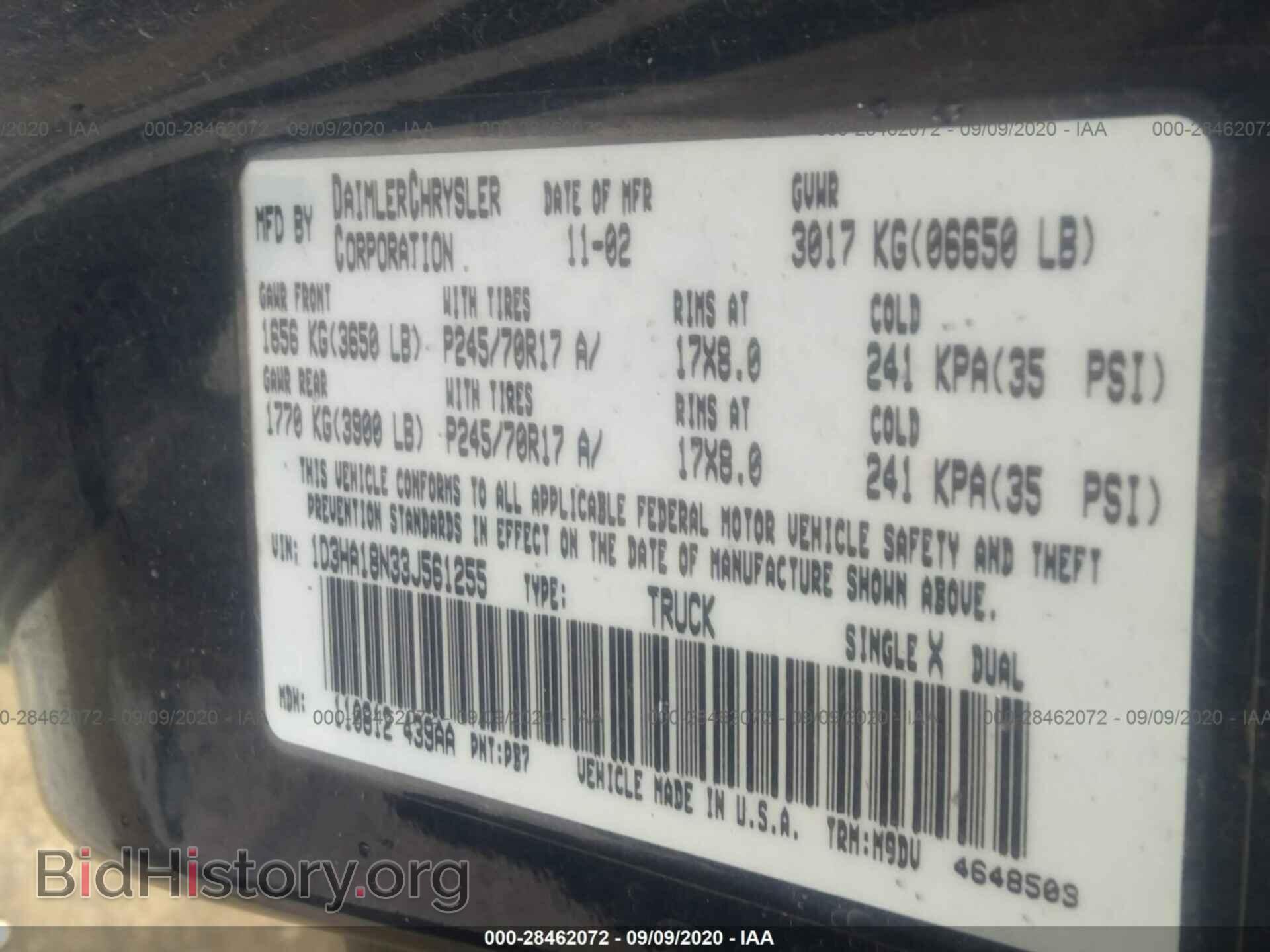 2003 DODGE RAM 1500 - VIN: 1D3HA18N33J561255 - Photo 9