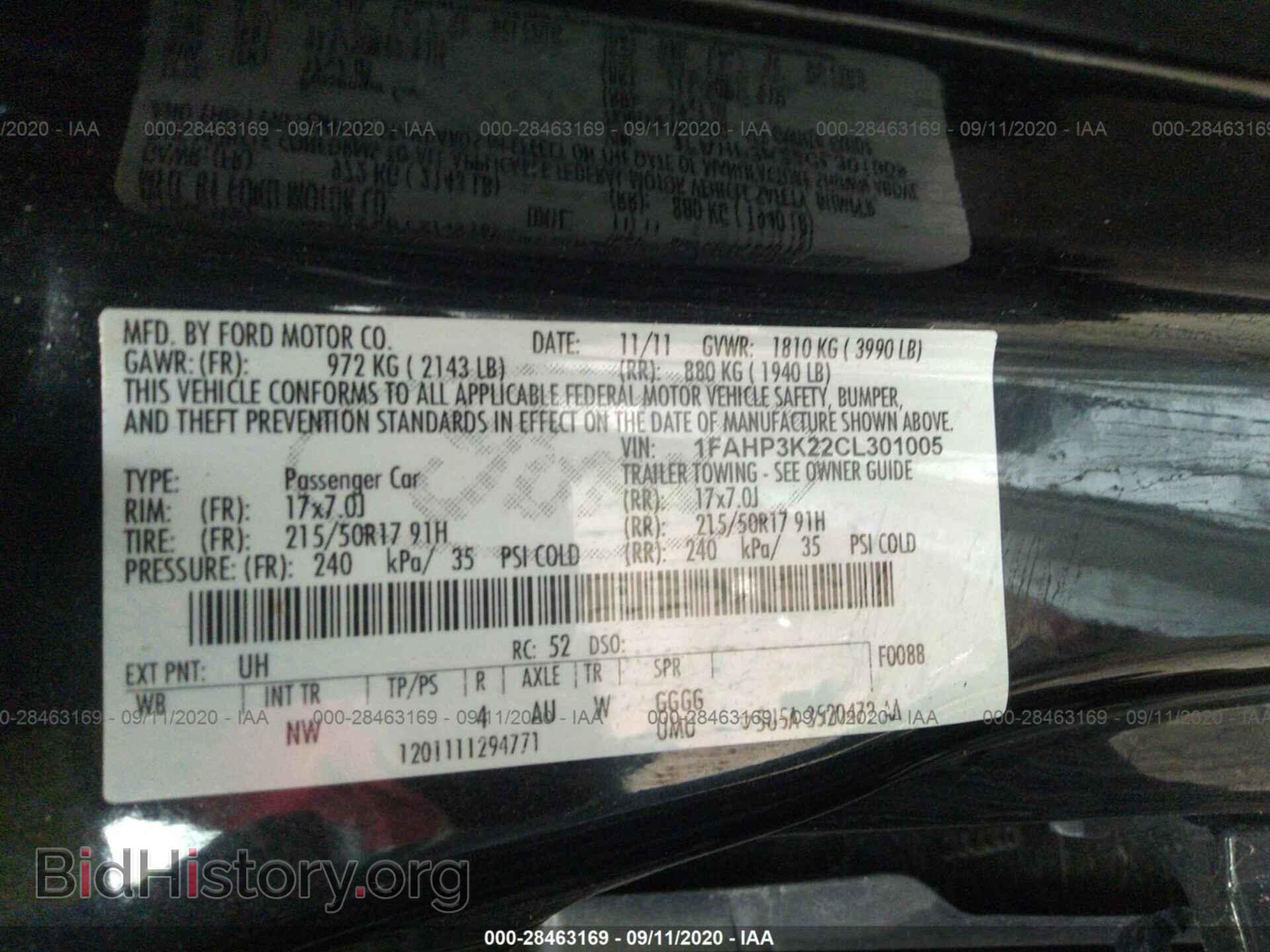 2012 FORD FOCUS - VIN: 1FAHP3K22CL301005 - Photo 9