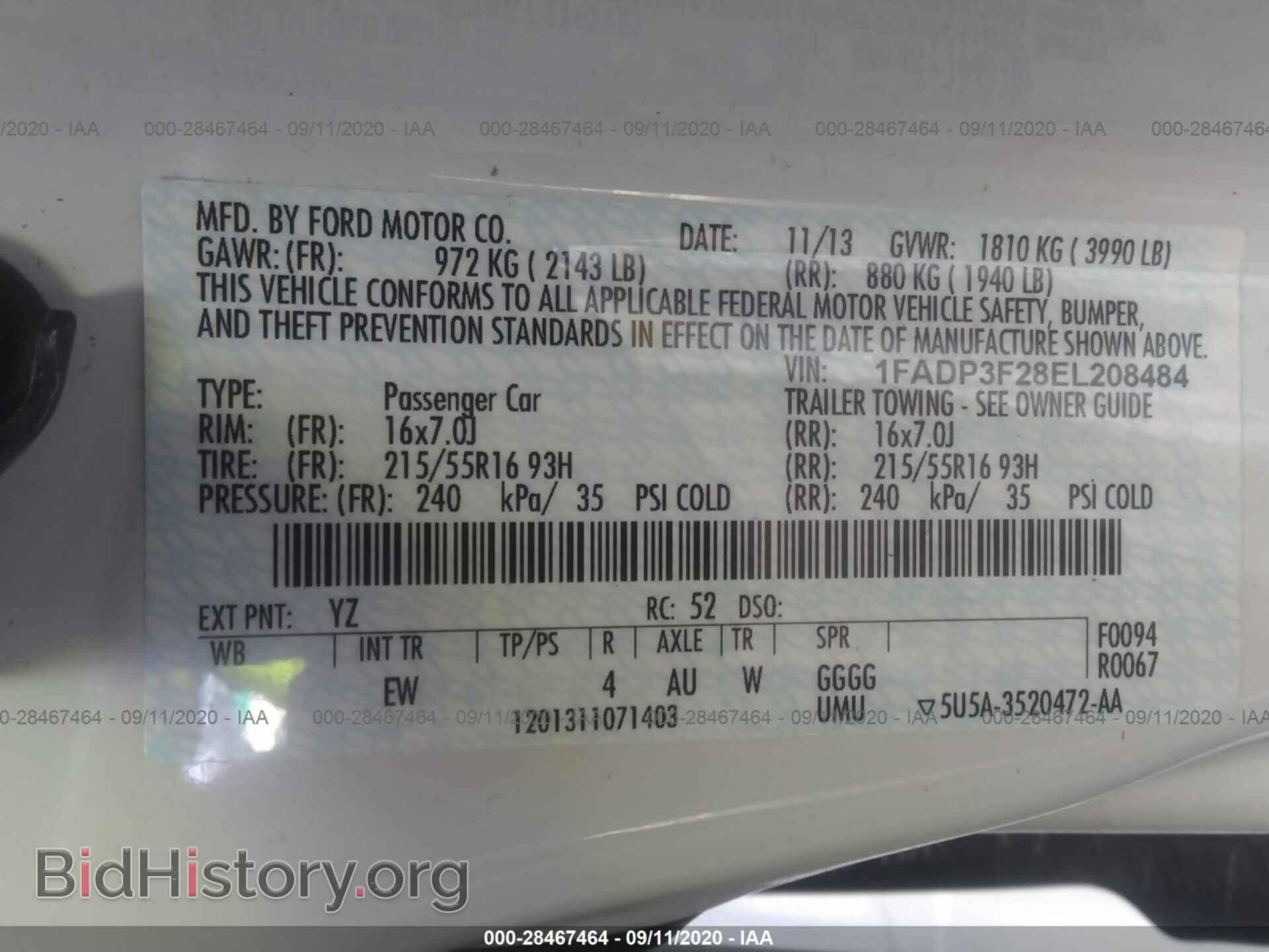2014 FORD FOCUS - VIN: 1FADP3F28EL208484 - Photo 9