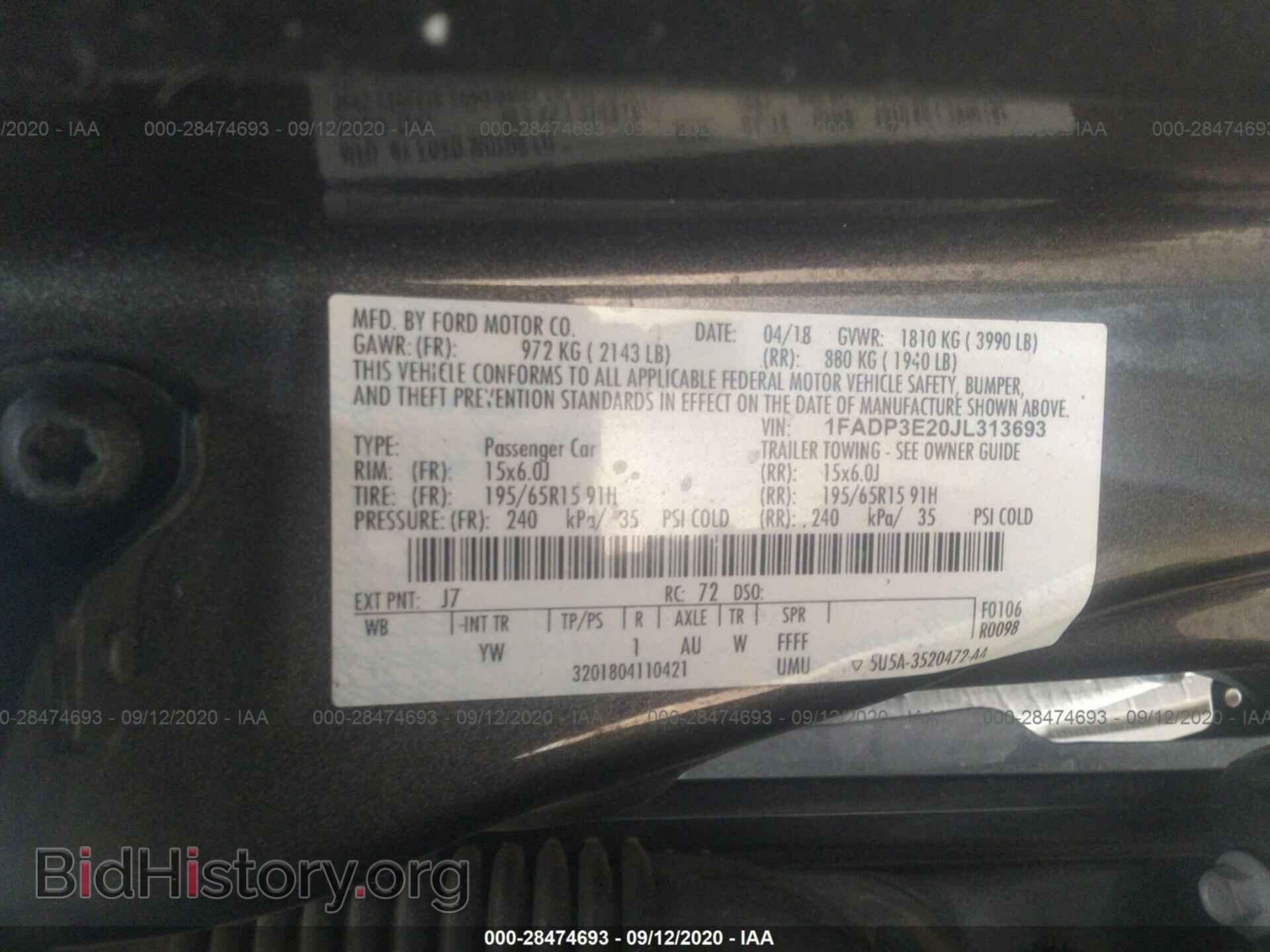 2018 FORD FOCUS - VIN: 1FADP3E20JL313693 - Фото 9
