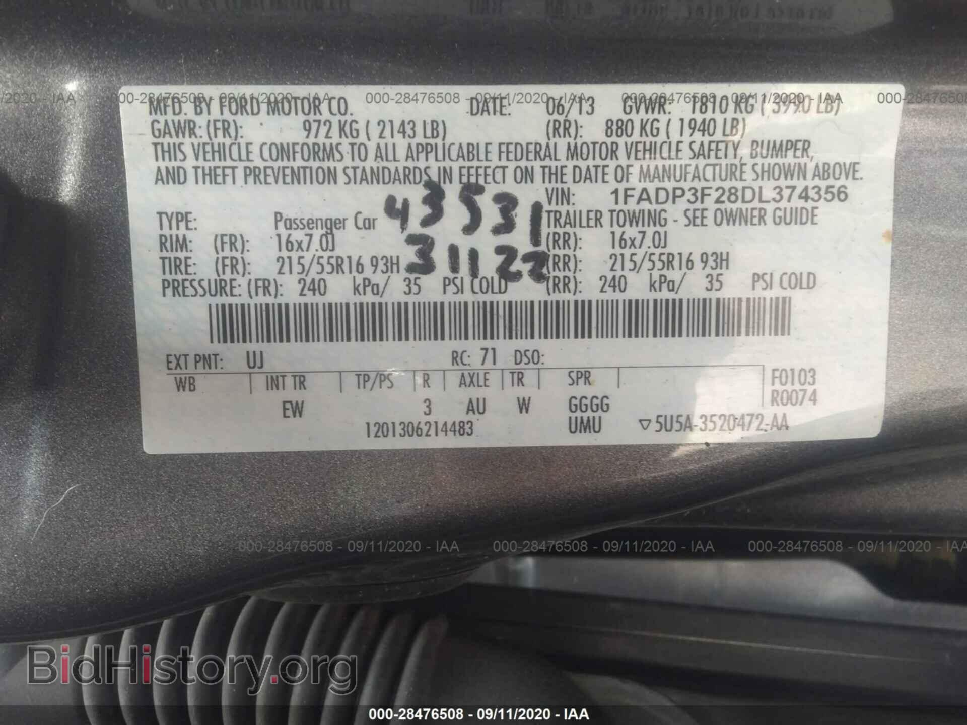 2013 FORD FOCUS - VIN: 1FADP3F28DL374356 - Photo 9