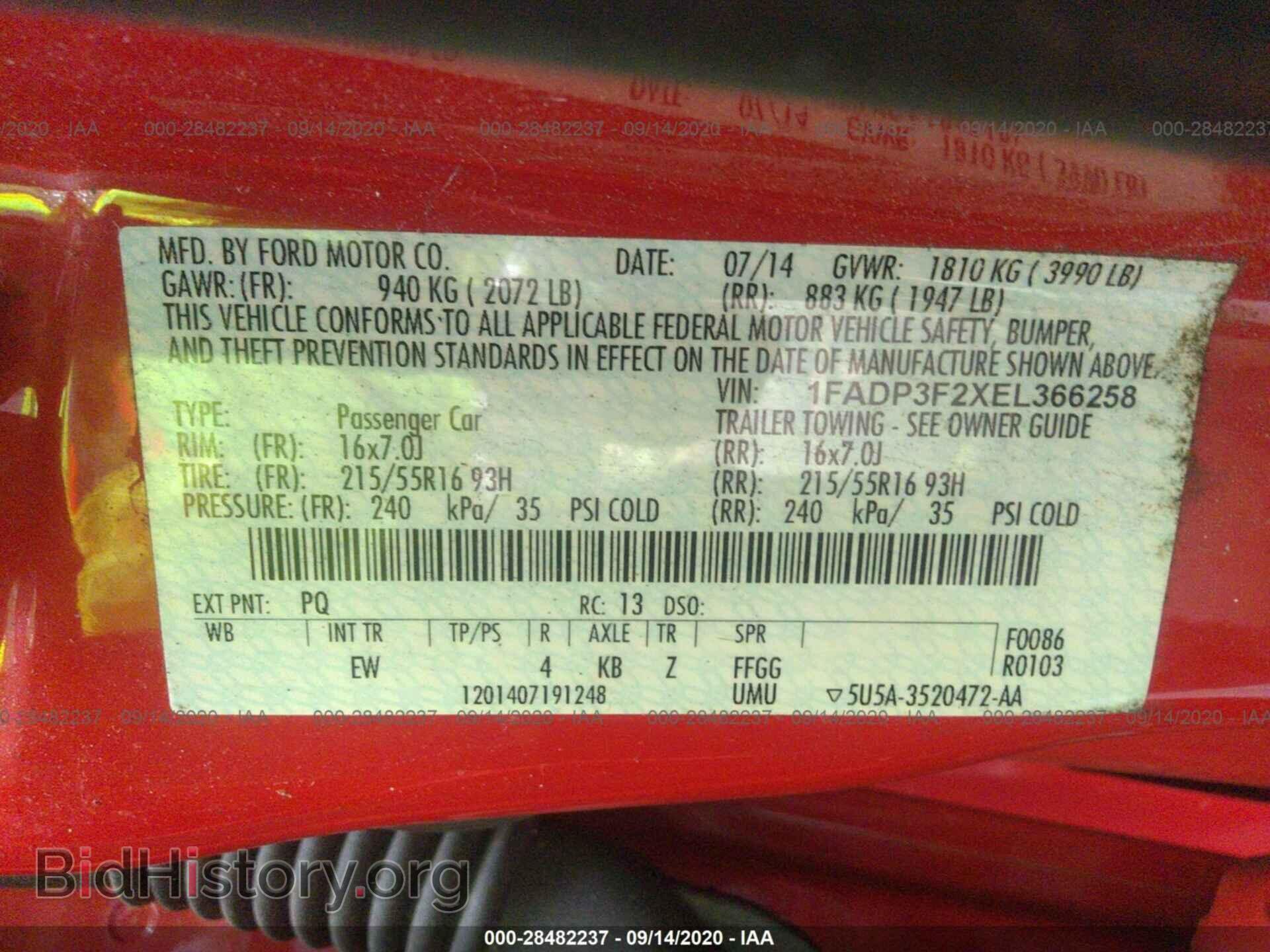 2014 FORD FOCUS - VIN: 1FADP3F2XEL366258 - Фото 9