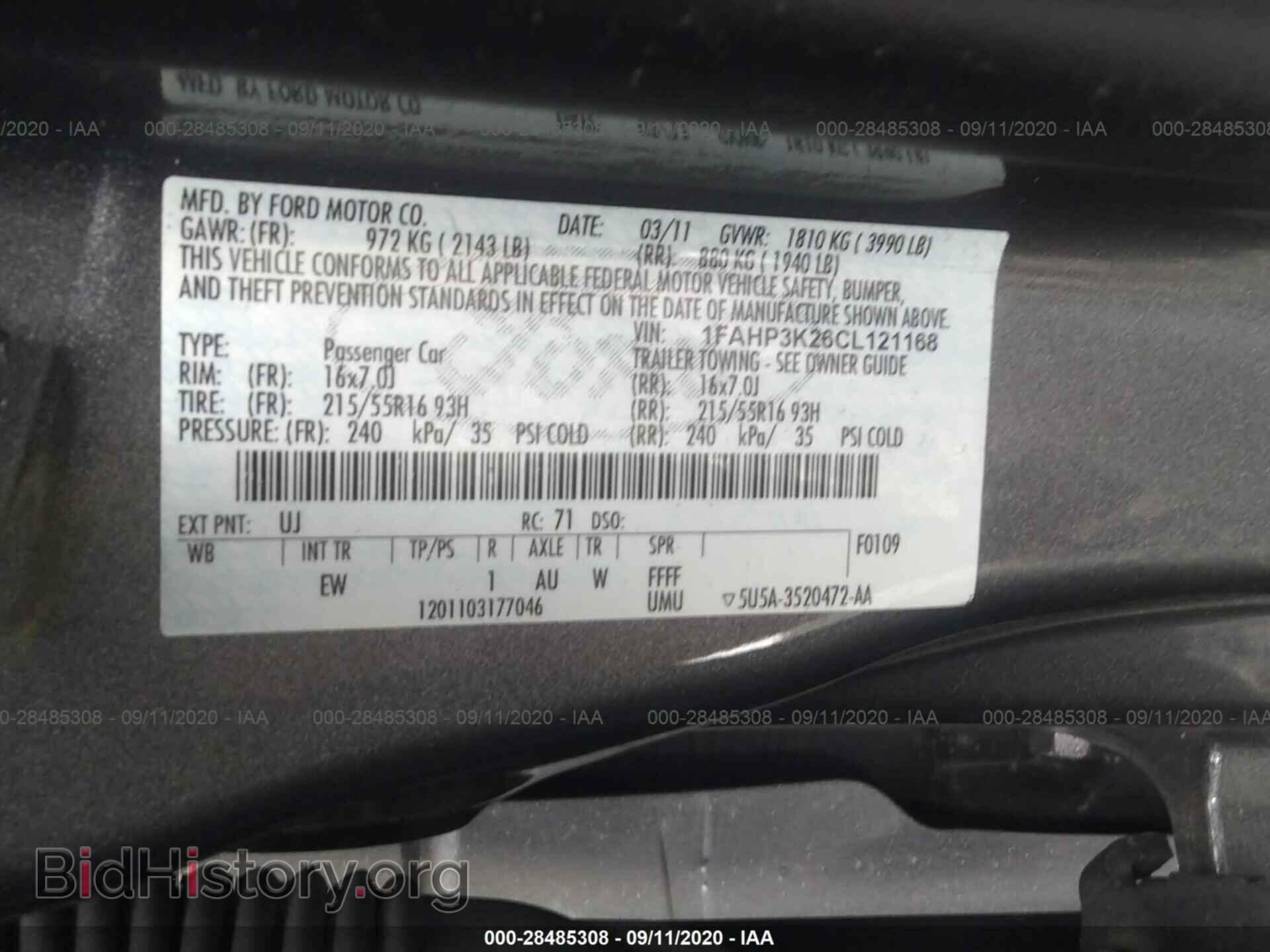 2012 FORD FOCUS - VIN: 1FAHP3K26CL121168 - Photo 9