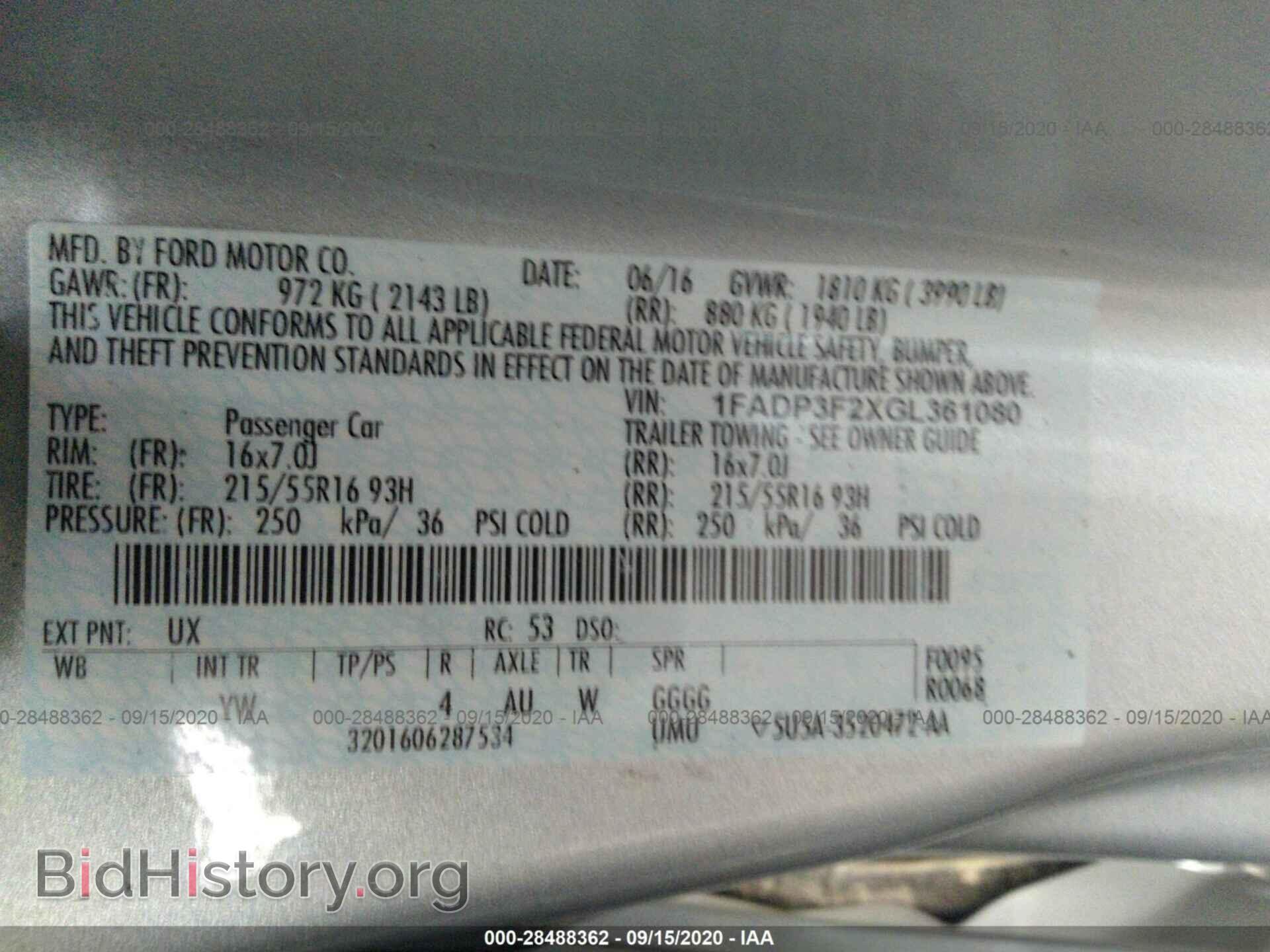 2016 FORD FOCUS - VIN: 1FADP3F2XGL361080 - Фото 9
