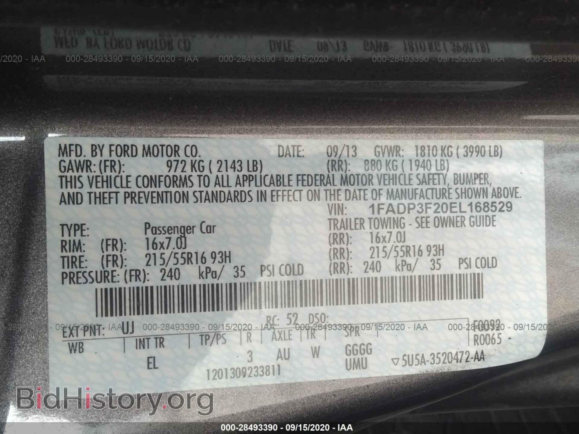 2014 FORD FOCUS - VIN: 1FADP3F20EL168529 - Фото 9
