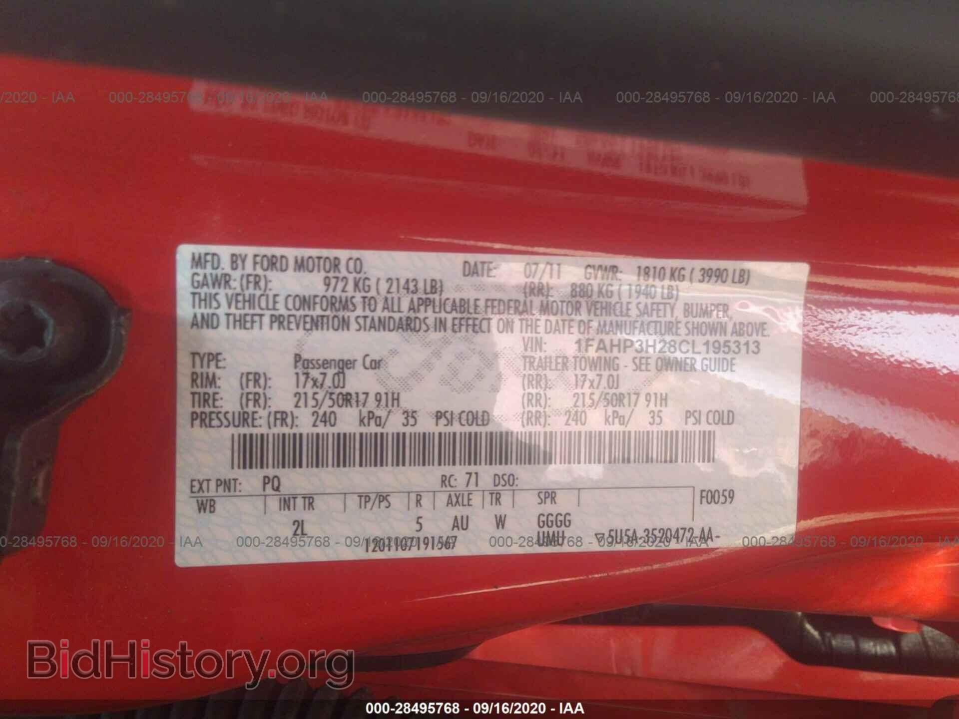 2012 FORD FOCUS - VIN: 1FAHP3H28CL195313 - Фото 9
