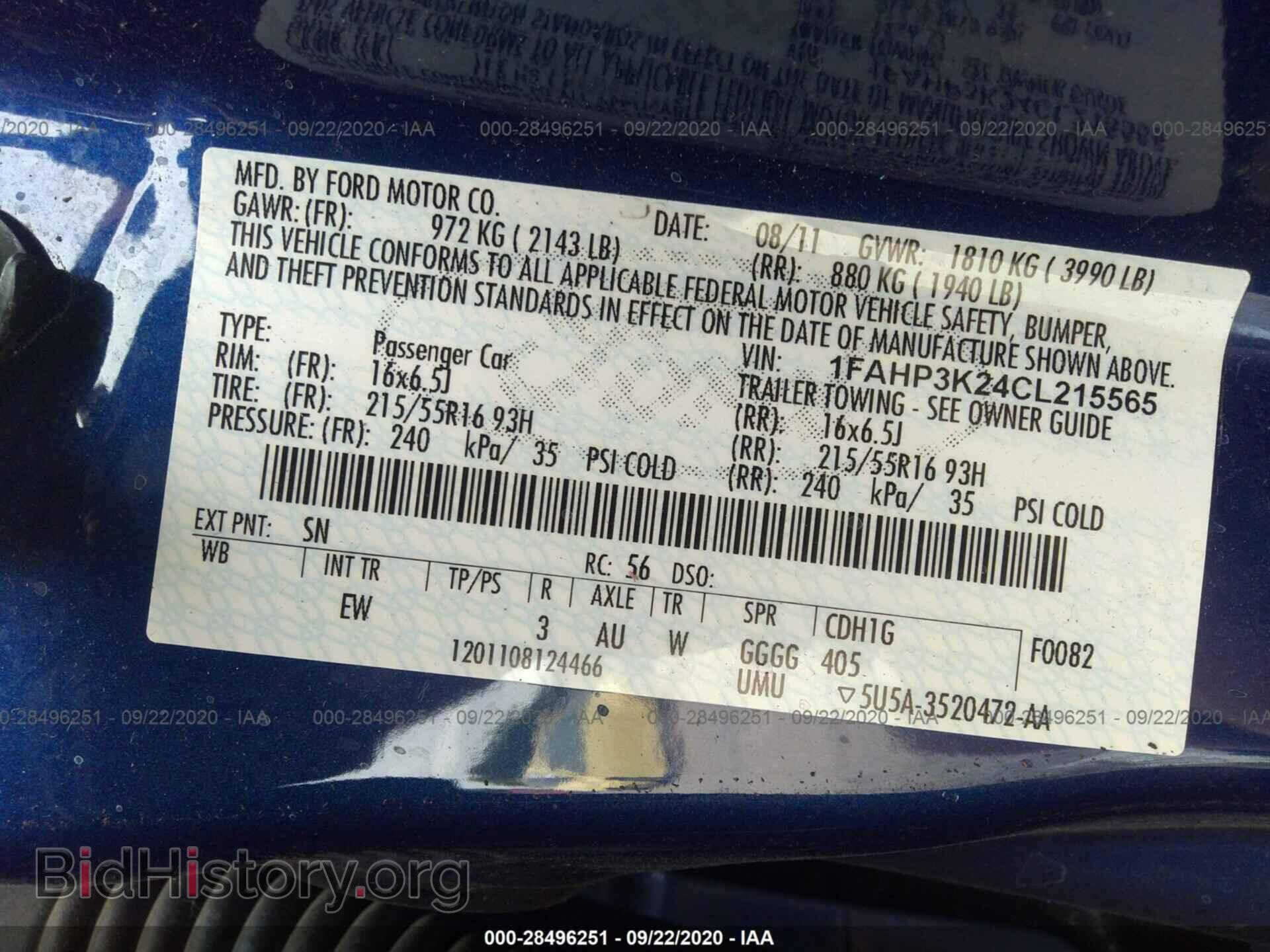 2012 FORD FOCUS - VIN: 1FAHP3K24CL215565 - Photo 9