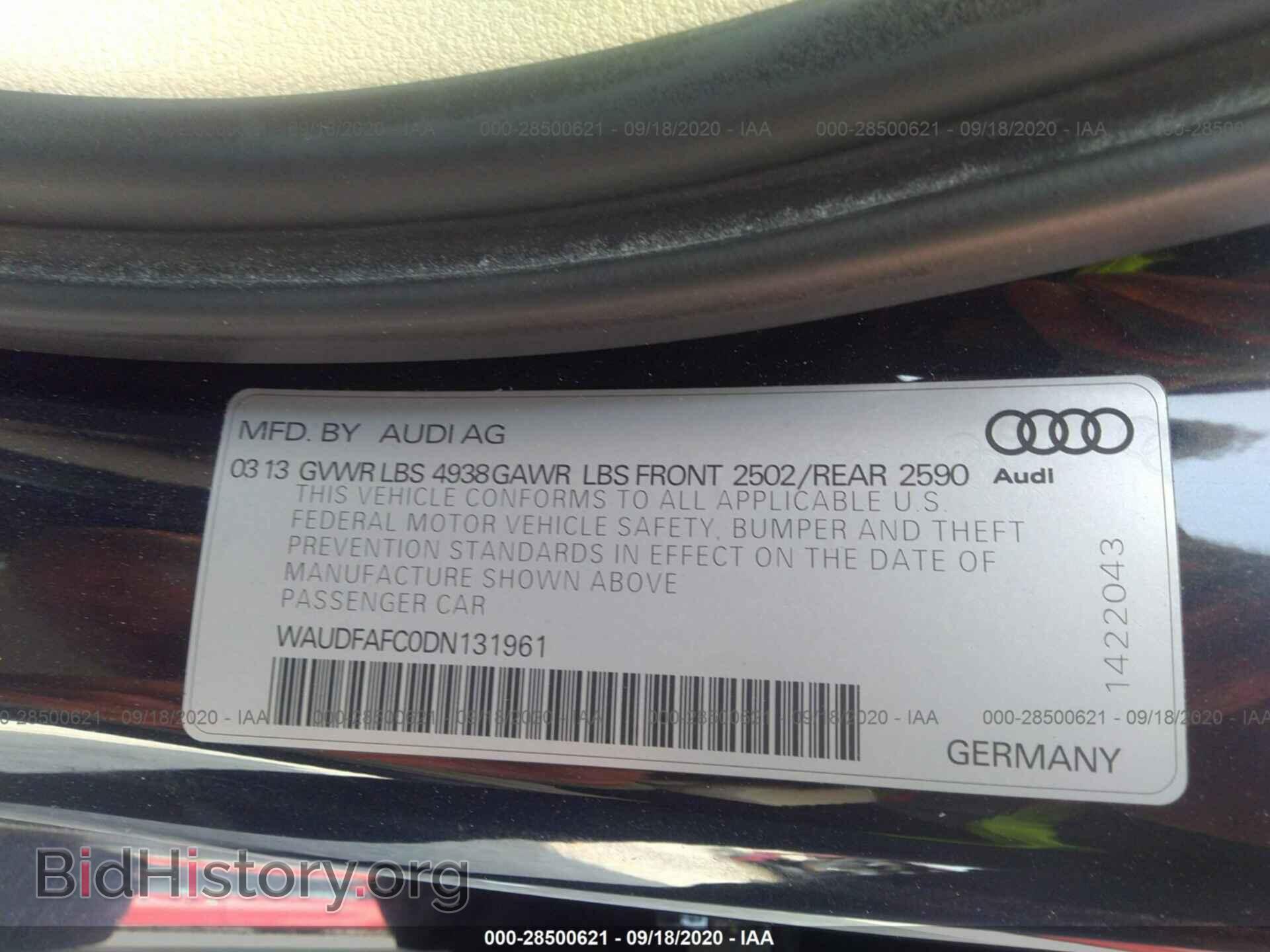 2013 AUDI A6 - VIN: WAUDFAFC0DN131961 - Photo 9