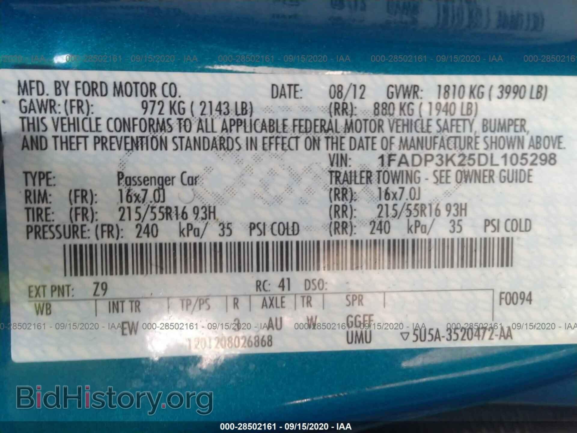 2013 FORD FOCUS - VIN: 1FADP3K25DL105298 - Photo 9