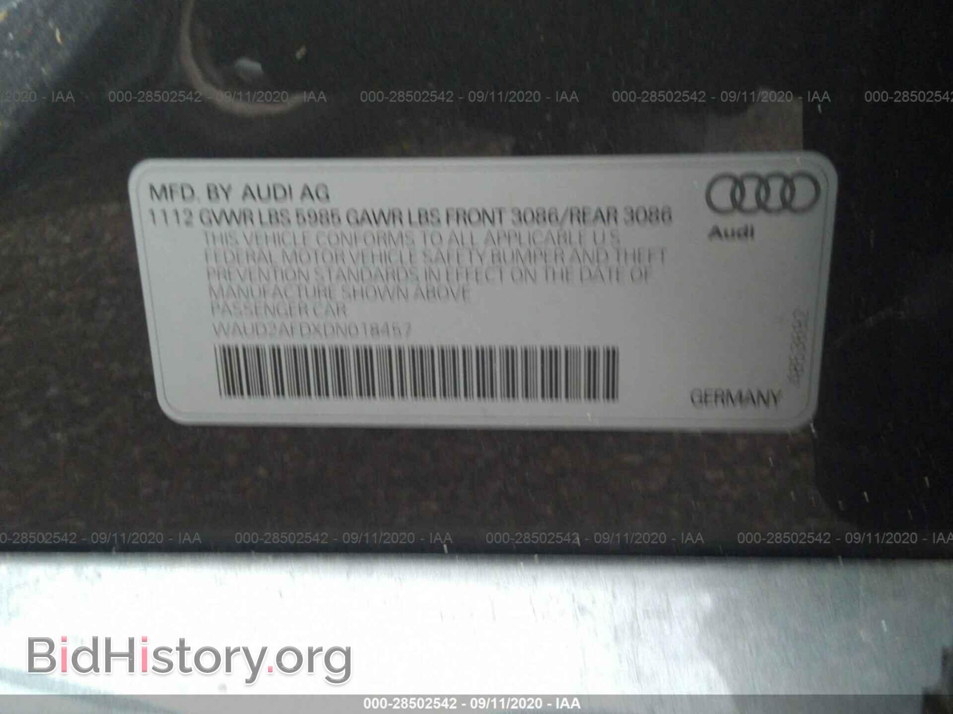 2013 AUDI S8 - VIN: WAUD2AFDXDN018457 - Фото 9