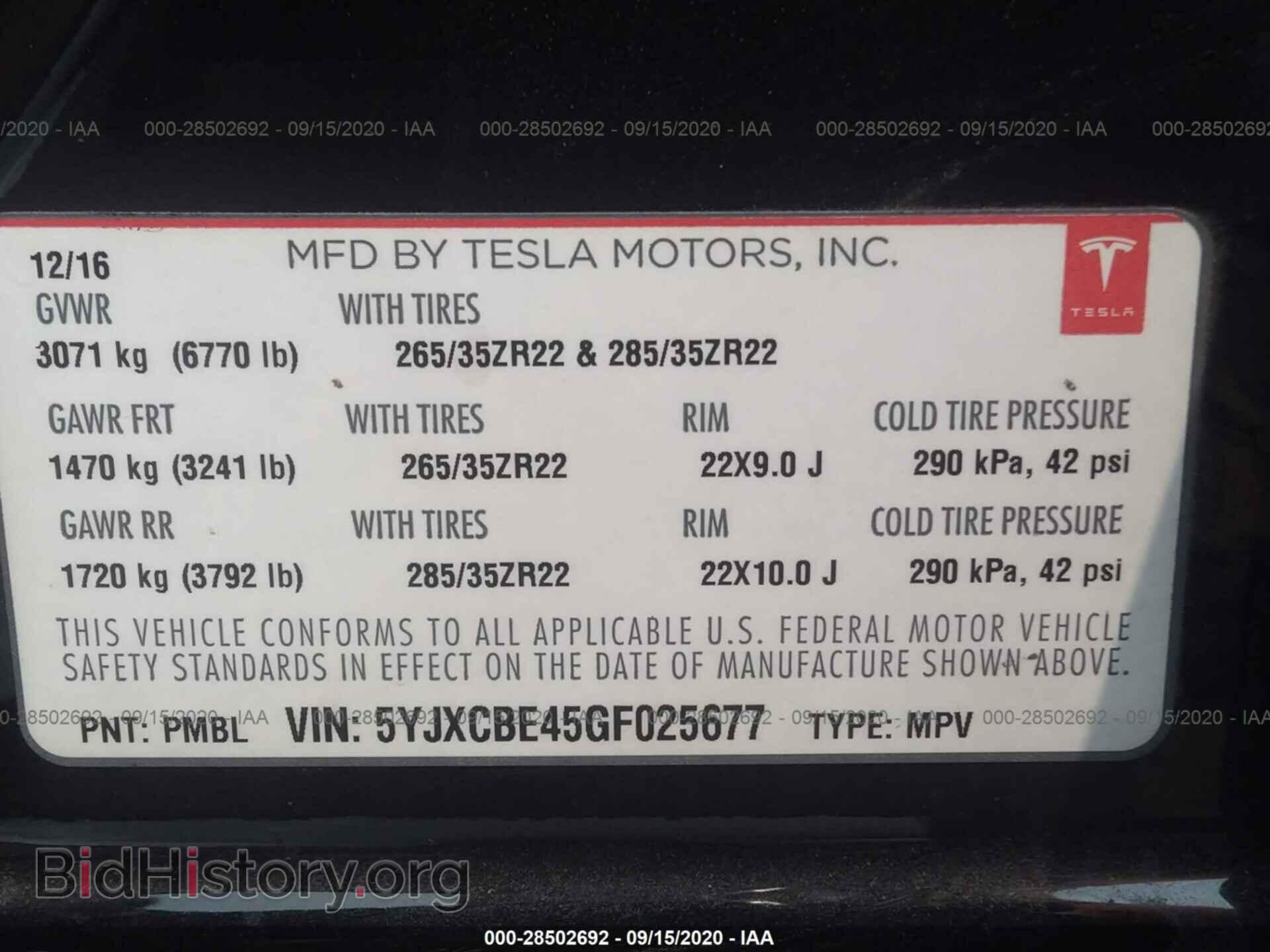 2016 TESLA MODEL X - VIN: 5YJXCBE45GF025677 - Photo 9
