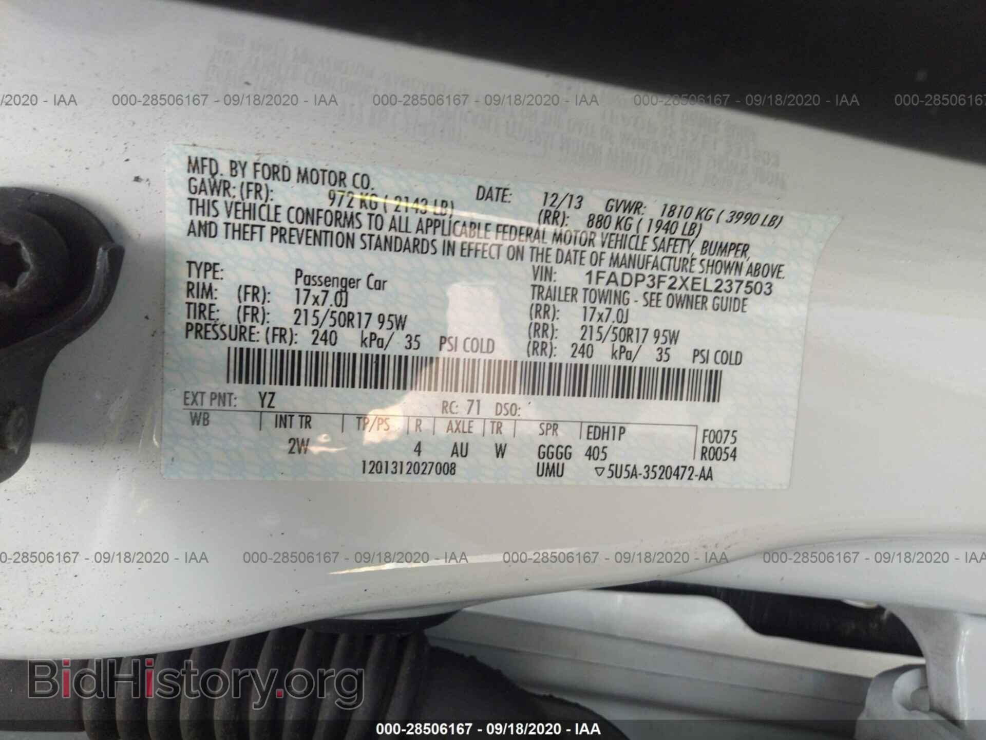 2014 FORD FOCUS - VIN: 1FADP3F2XEL237503 - Photo 9