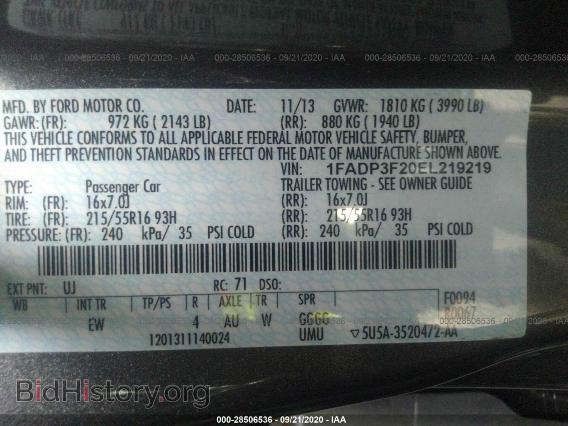 2014 FORD FOCUS - VIN: 1FADP3F20EL219219 - Photo 9