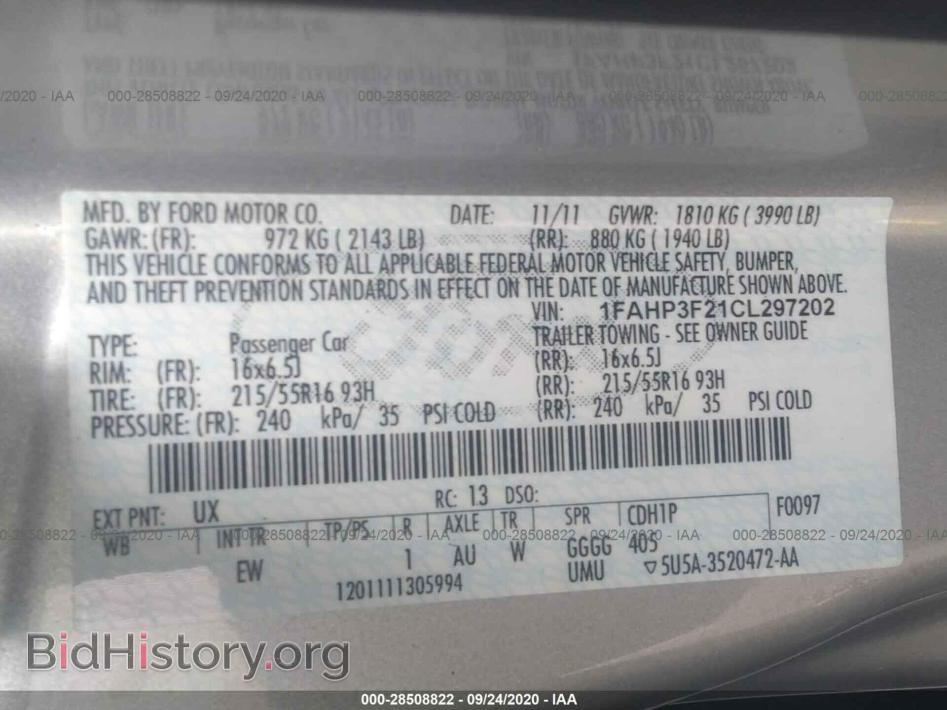 2012 FORD FOCUS - VIN: 1FAHP3F21CL297202 - Фото 9