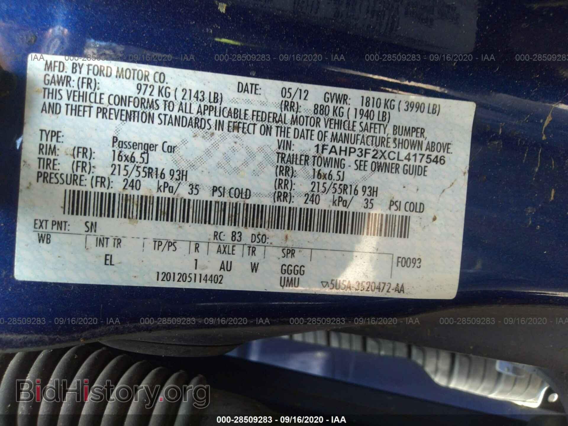 2012 FORD FOCUS - VIN: 1FAHP3F2XCL417546 - Photo 9