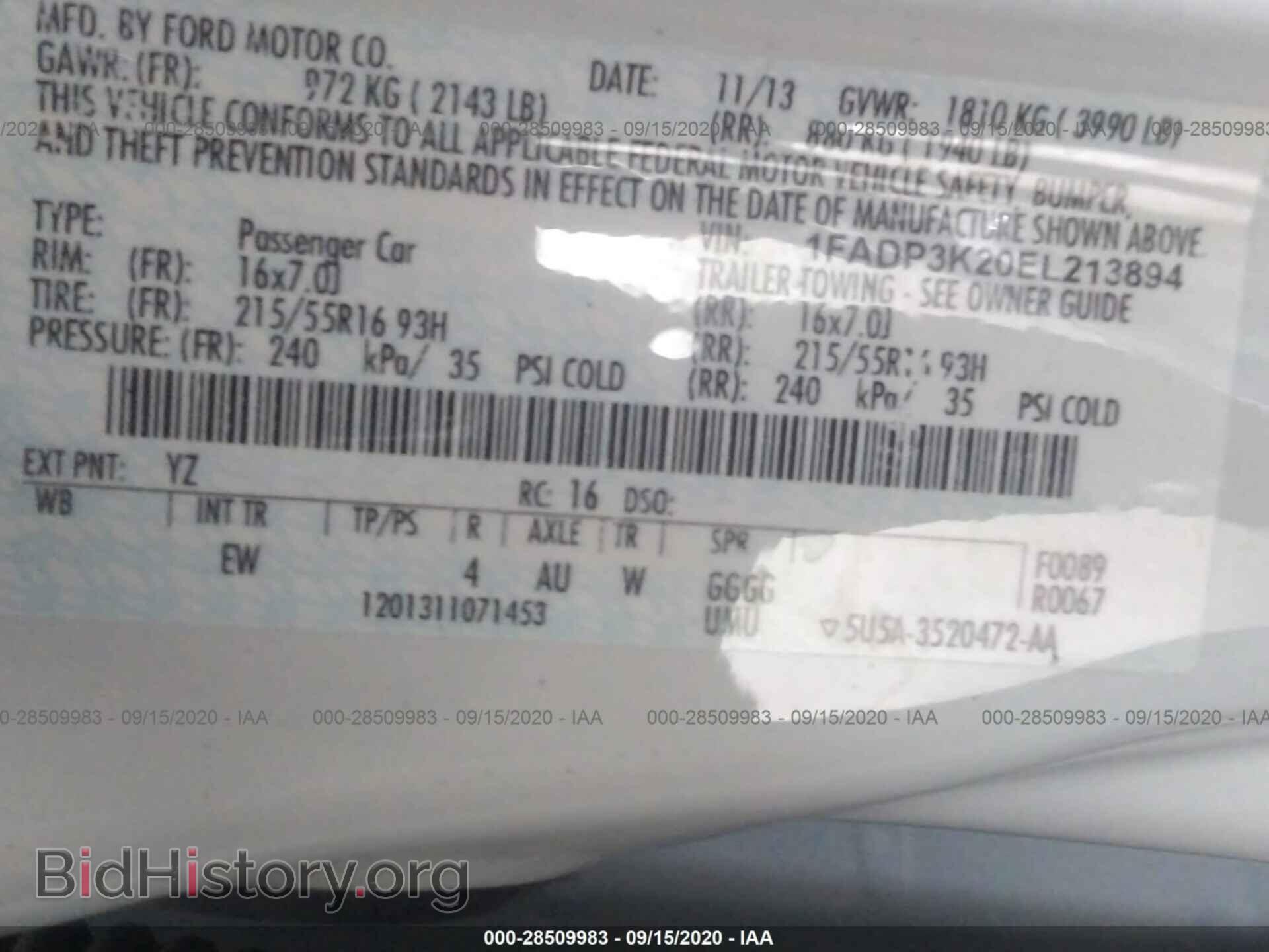2014 FORD FOCUS - VIN: 1FADP3K20EL213894 - Photo 9