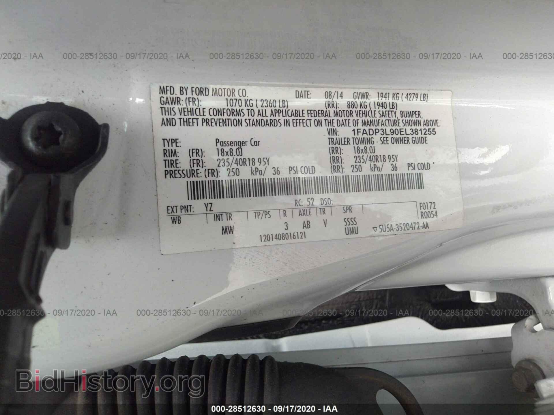 2014 FORD FOCUS - VIN: 1FADP3L90EL381255 - Фото 9