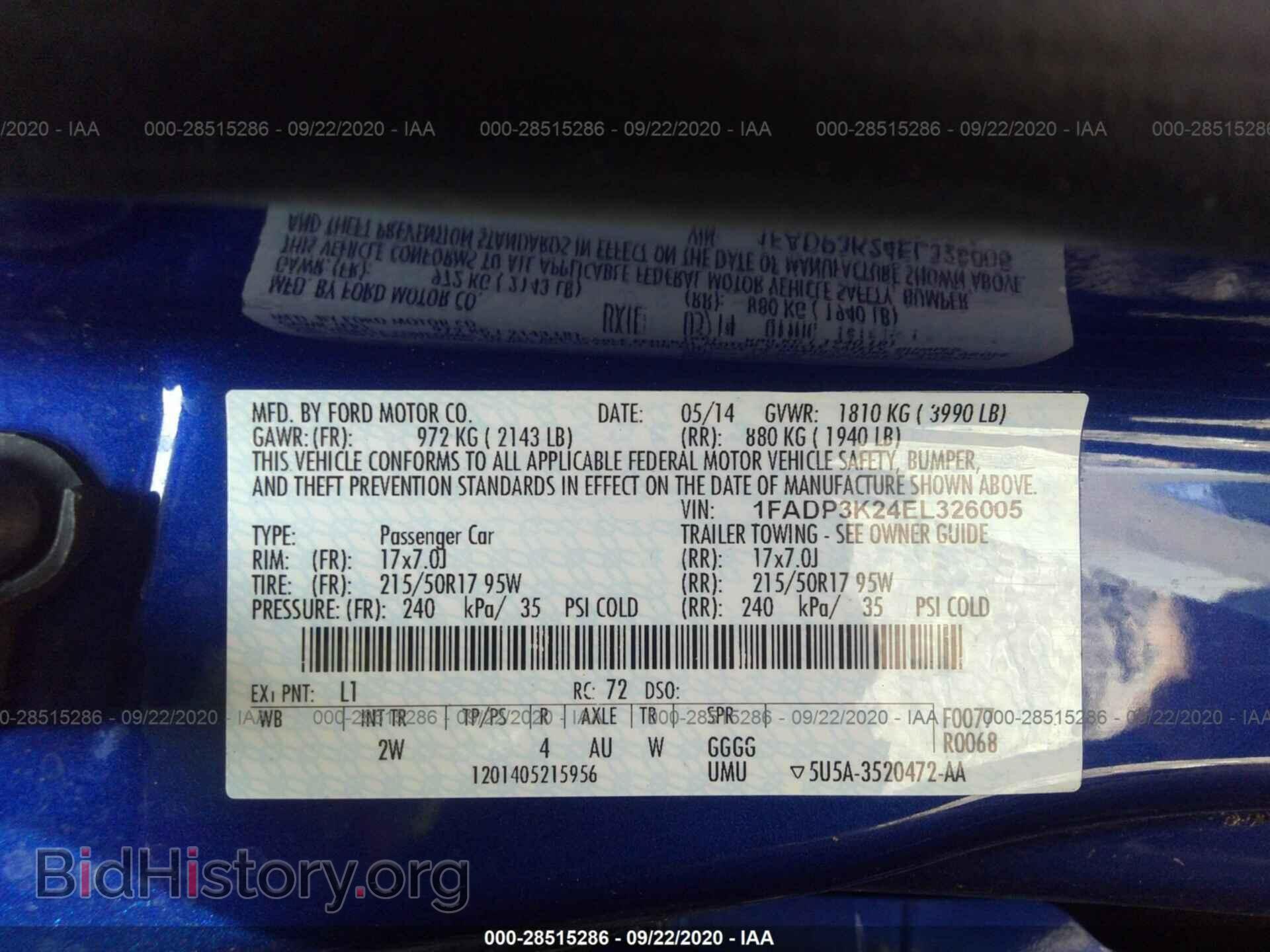 2014 FORD FOCUS - VIN: 1FADP3K24EL326005 - Photo 9