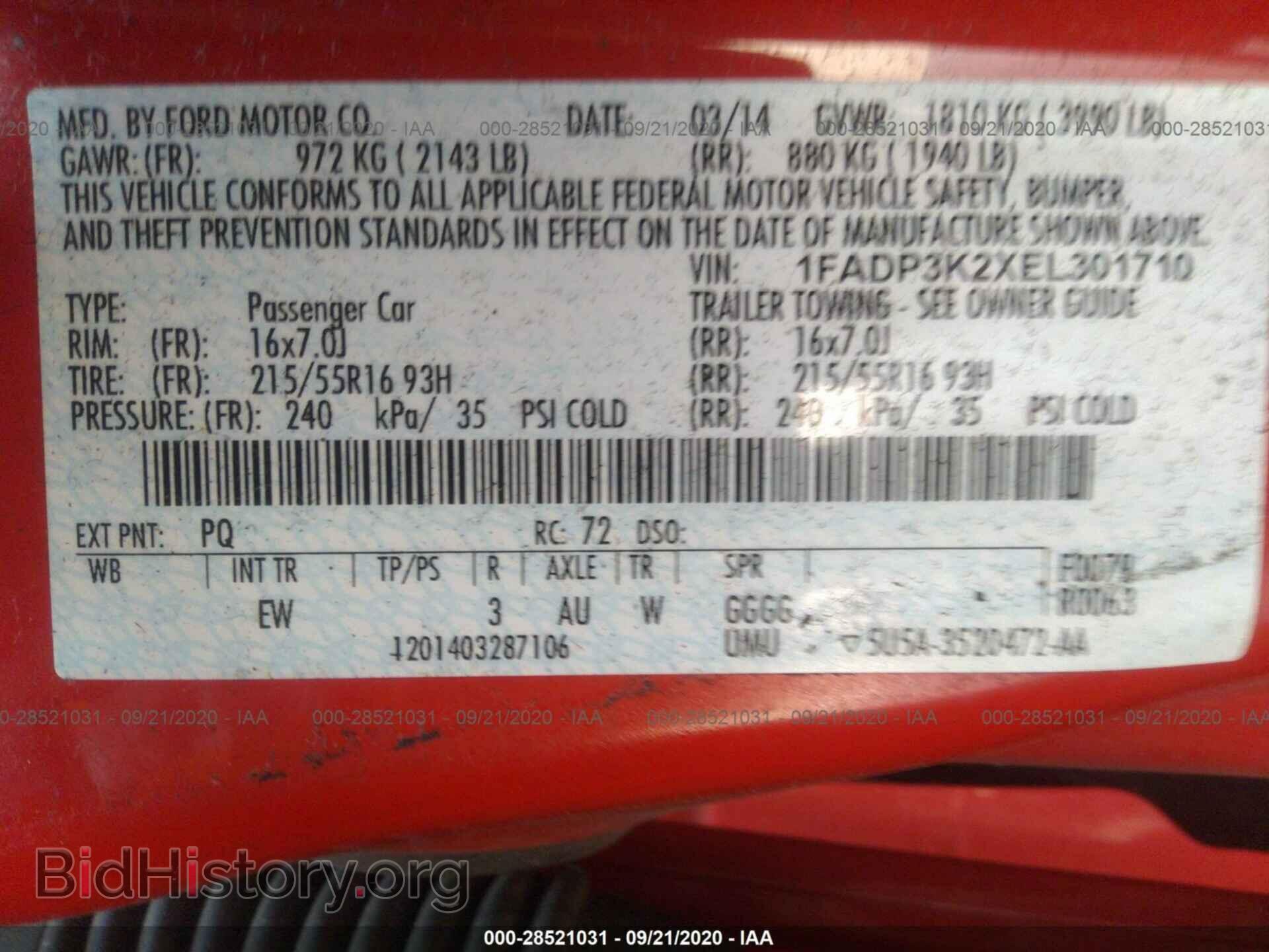 2014 FORD FOCUS - VIN: 1FADP3K2XEL301710 - Photo 9