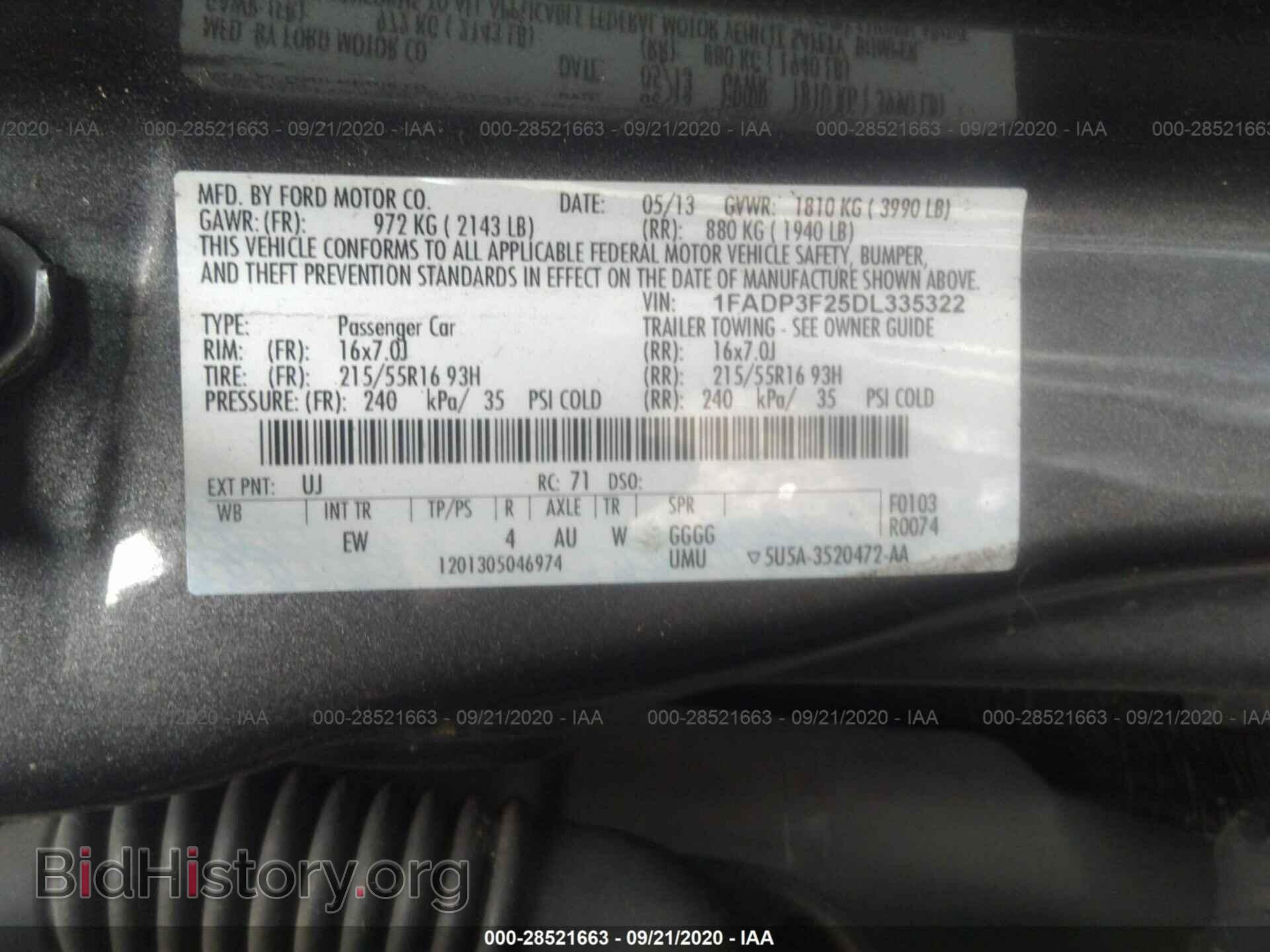 2013 FORD FOCUS - VIN: 1FADP3F25DL335322 - Photo 9