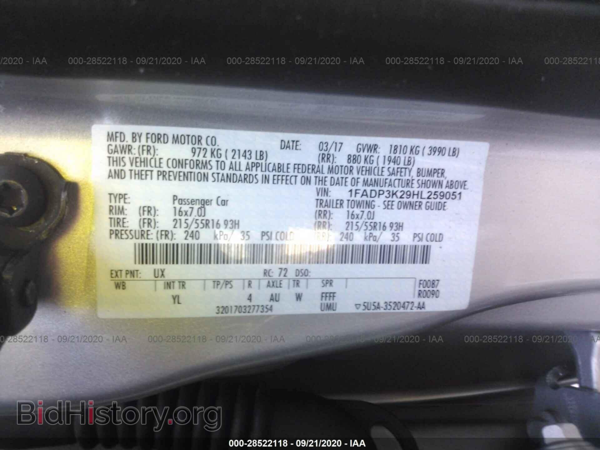 2017 FORD FOCUS - VIN: 1FADP3K29HL259051 - Photo 9