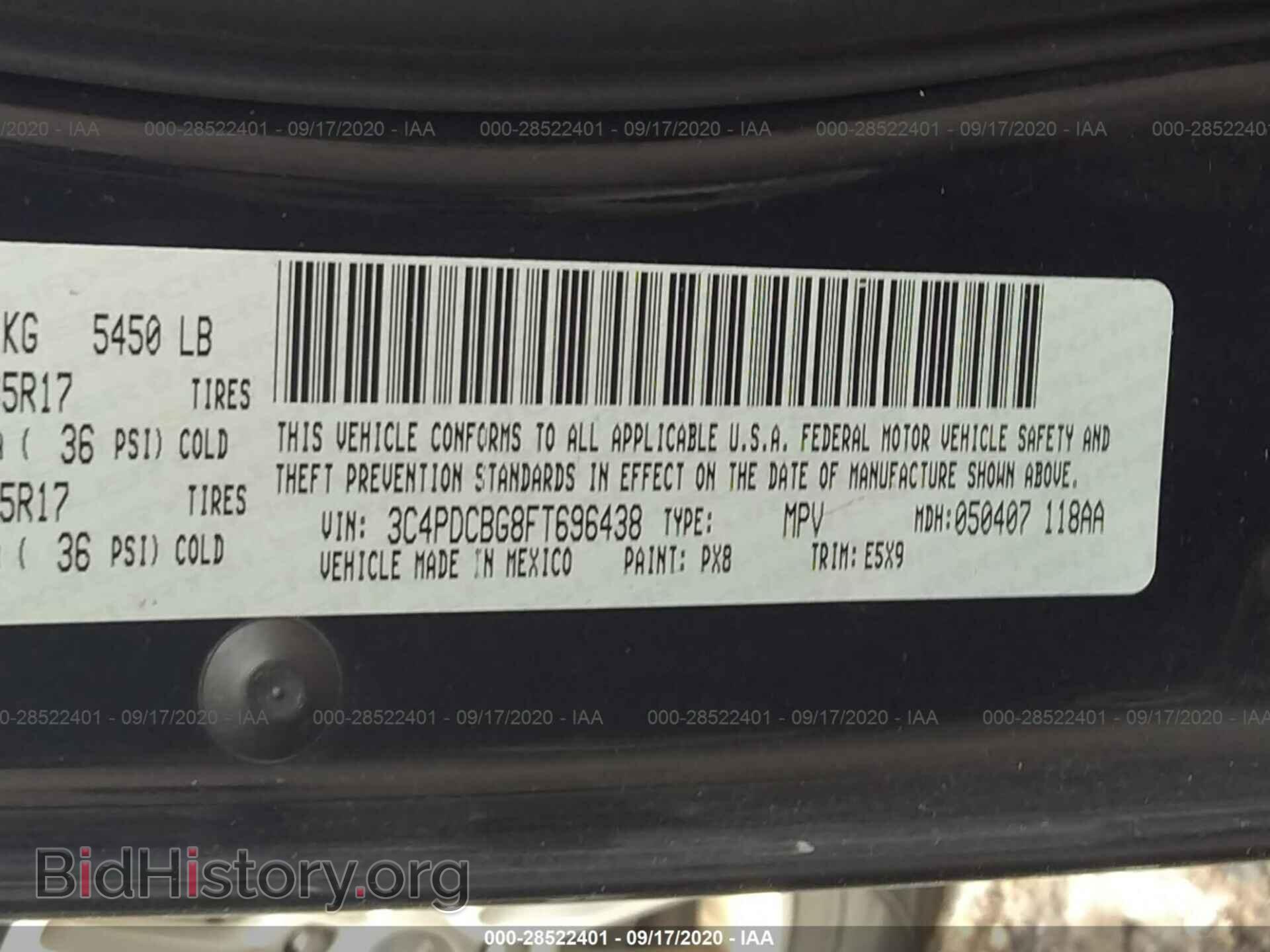 2015 DODGE JOURNEY - VIN: 3C4PDCBG8FT696438 - Photo 9