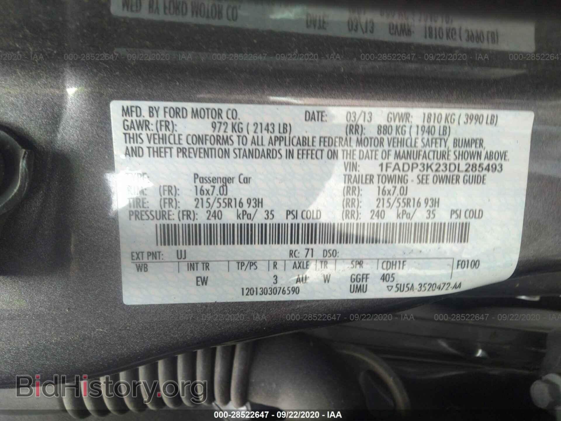 2013 FORD FOCUS - VIN: 1FADP3K23DL285493 - Photo 9