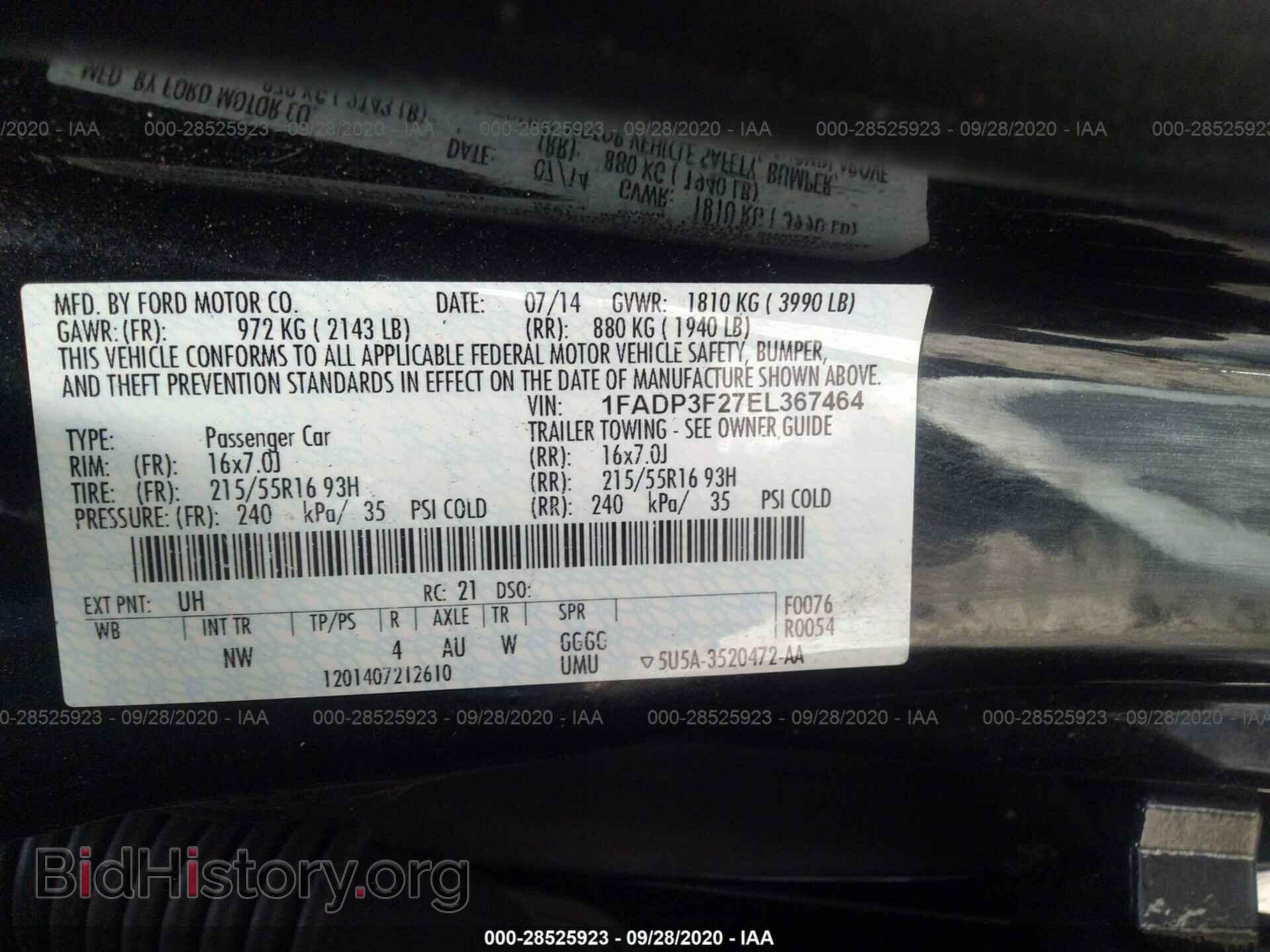2014 FORD FOCUS - VIN: 1FADP3F27EL367464 - Photo 9
