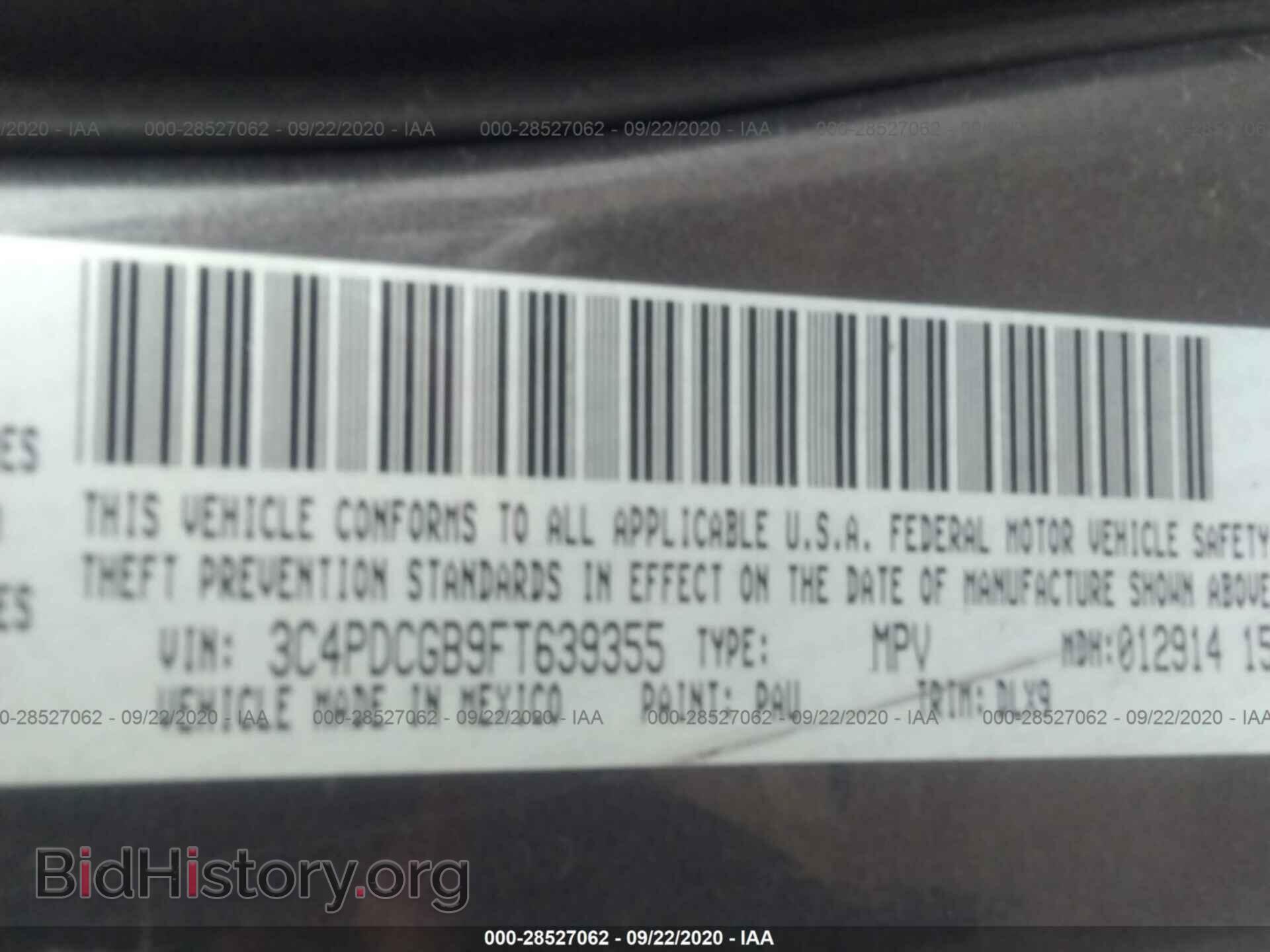2015 DODGE JOURNEY - VIN: 3C4PDCGB9FT639355 - Фото 9
